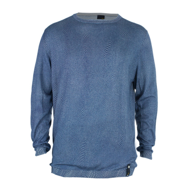 Fendi Indigo Scale Print Men's Sweater XXL
