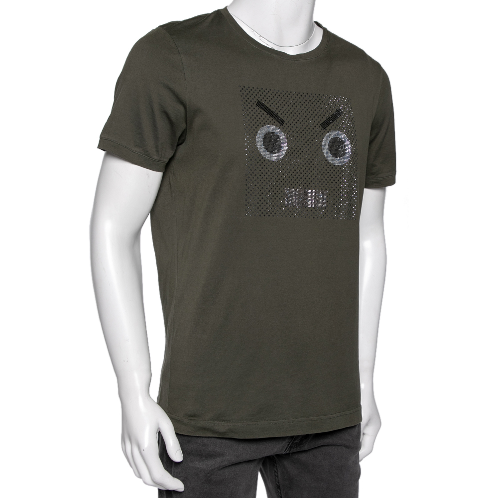 

Fendi Green Embellished Cotton Short Sleeve T-Shirt
