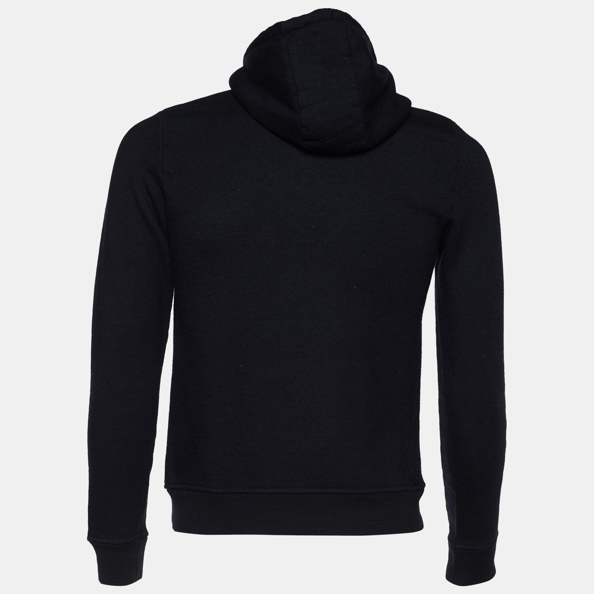 

Fendi Black Wool Knit Multicolor Logo Hoodie