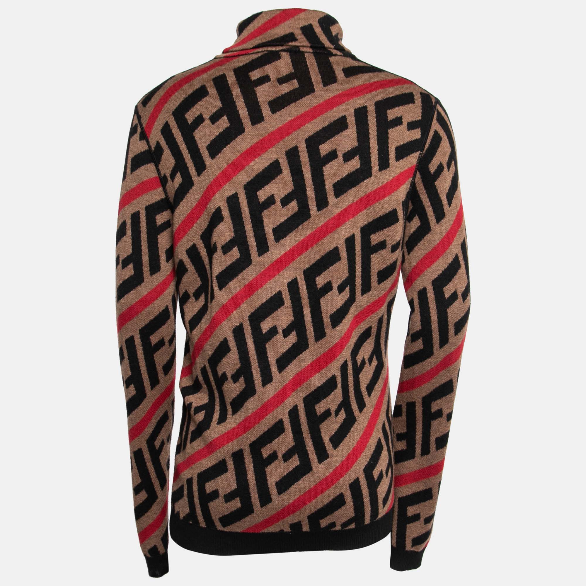 

Fendi Brown Wool Forever Turtleneck Long Sleeve Sweater