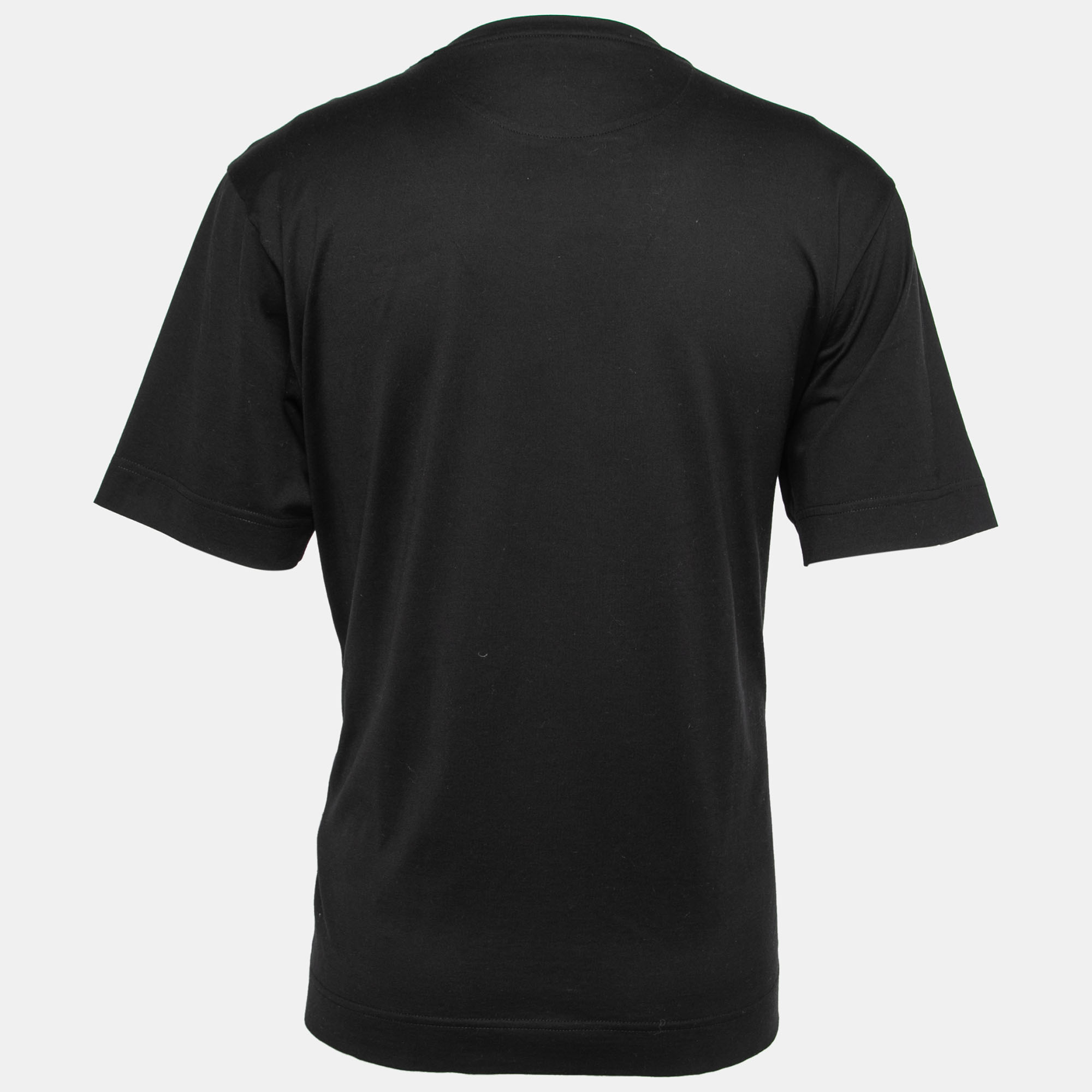 

Fendi Black Cotton Logo Embroidered Short Sleeve T-Shirt