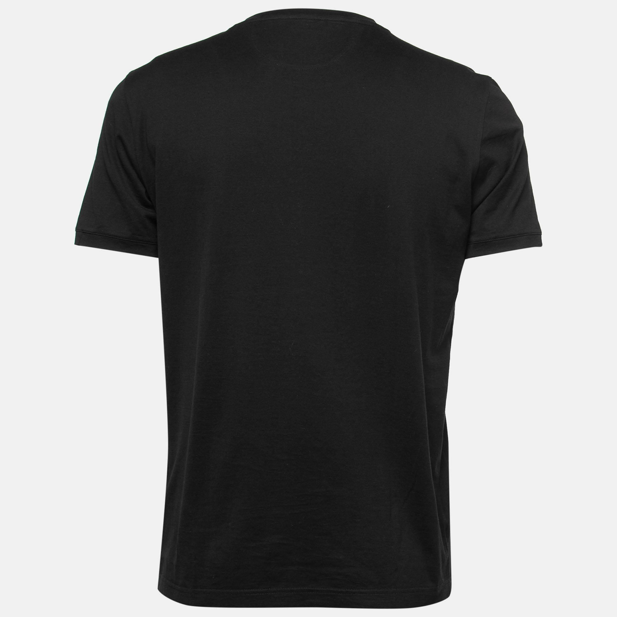 

Fendi Black Cotton FF Patch Crew Neck Short Sleeve T-Shirt