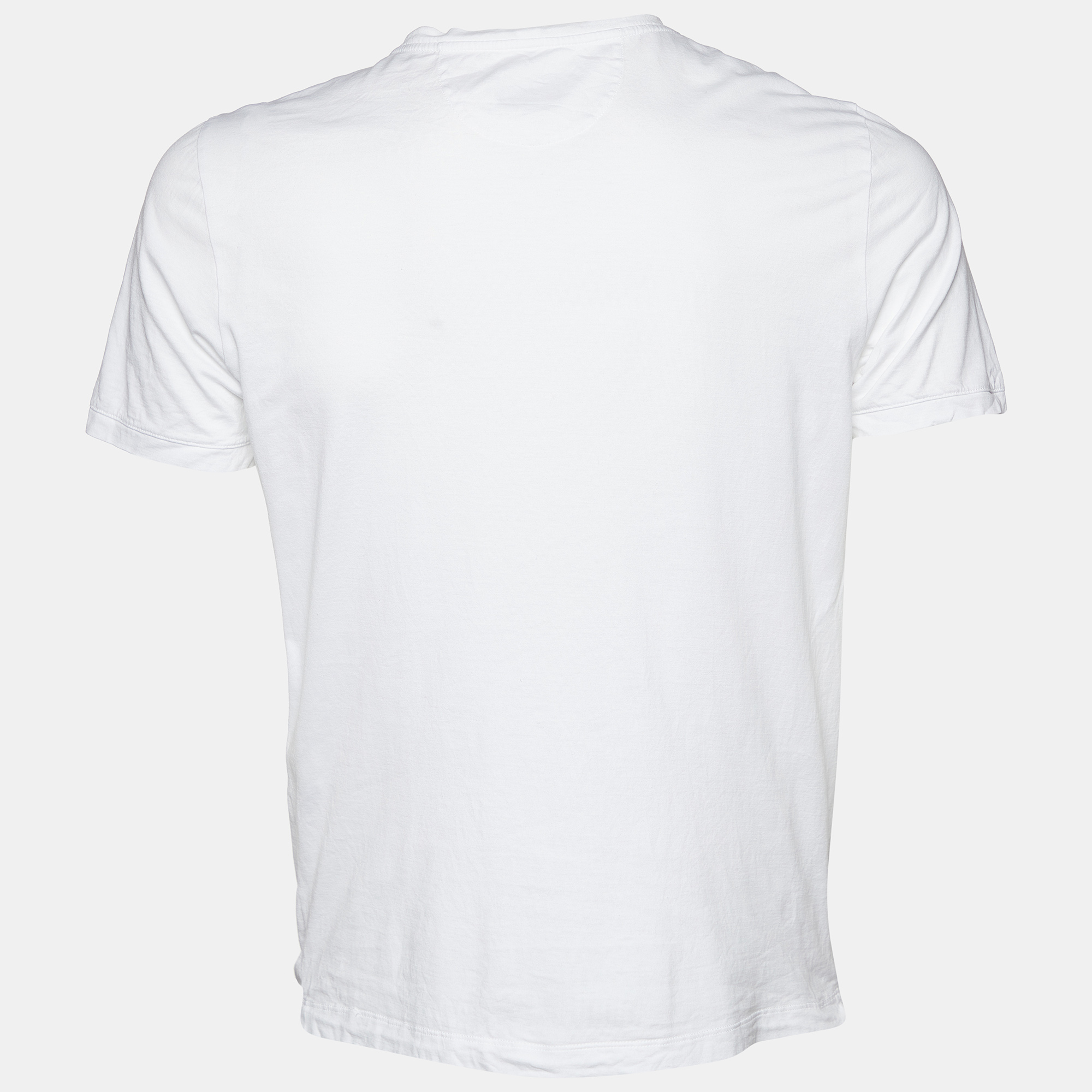 

Fendi White Embroidered Cotton Knit T-Shirt