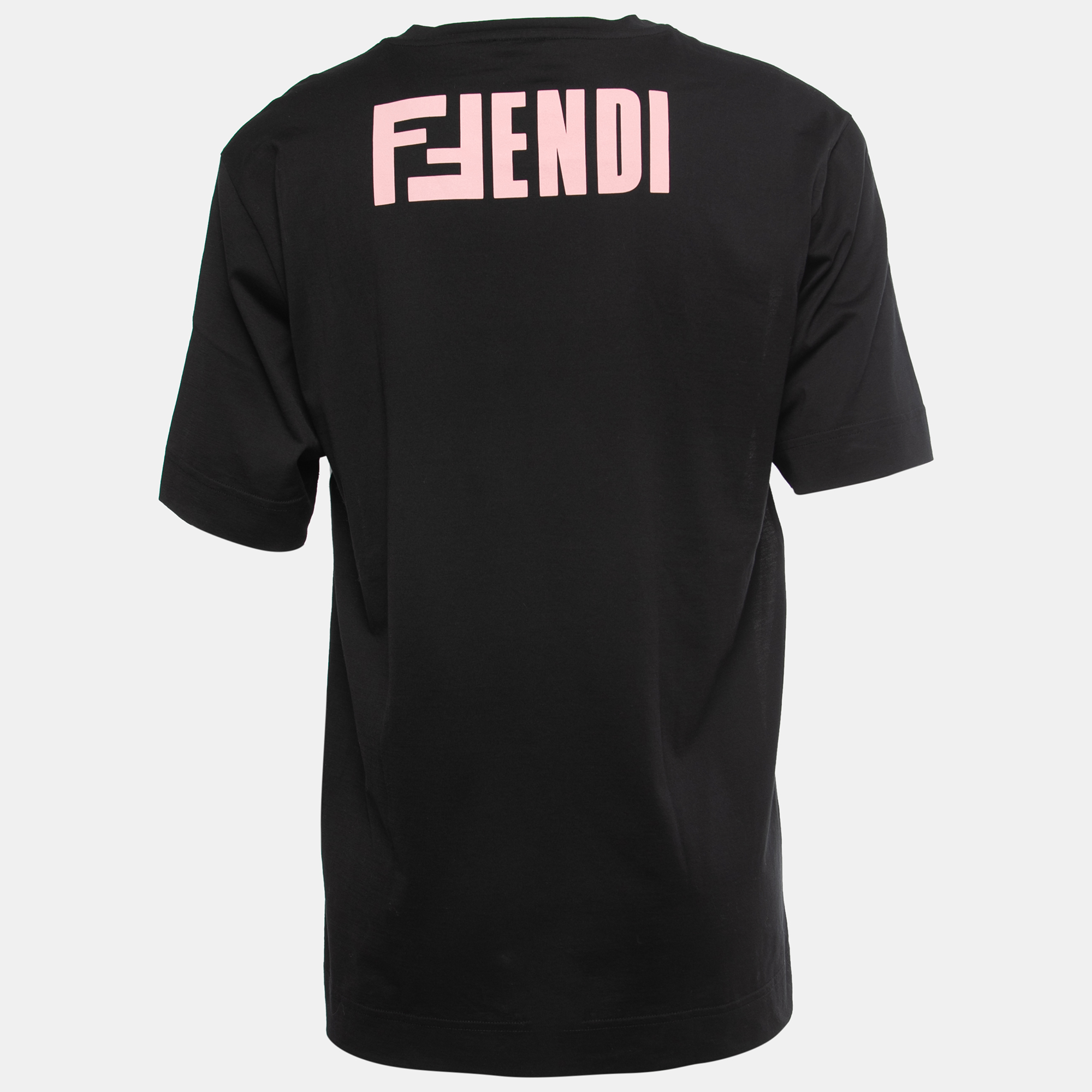 

Fendi Black/ White Cotton FFreedom Print Crew Neck T Shirt