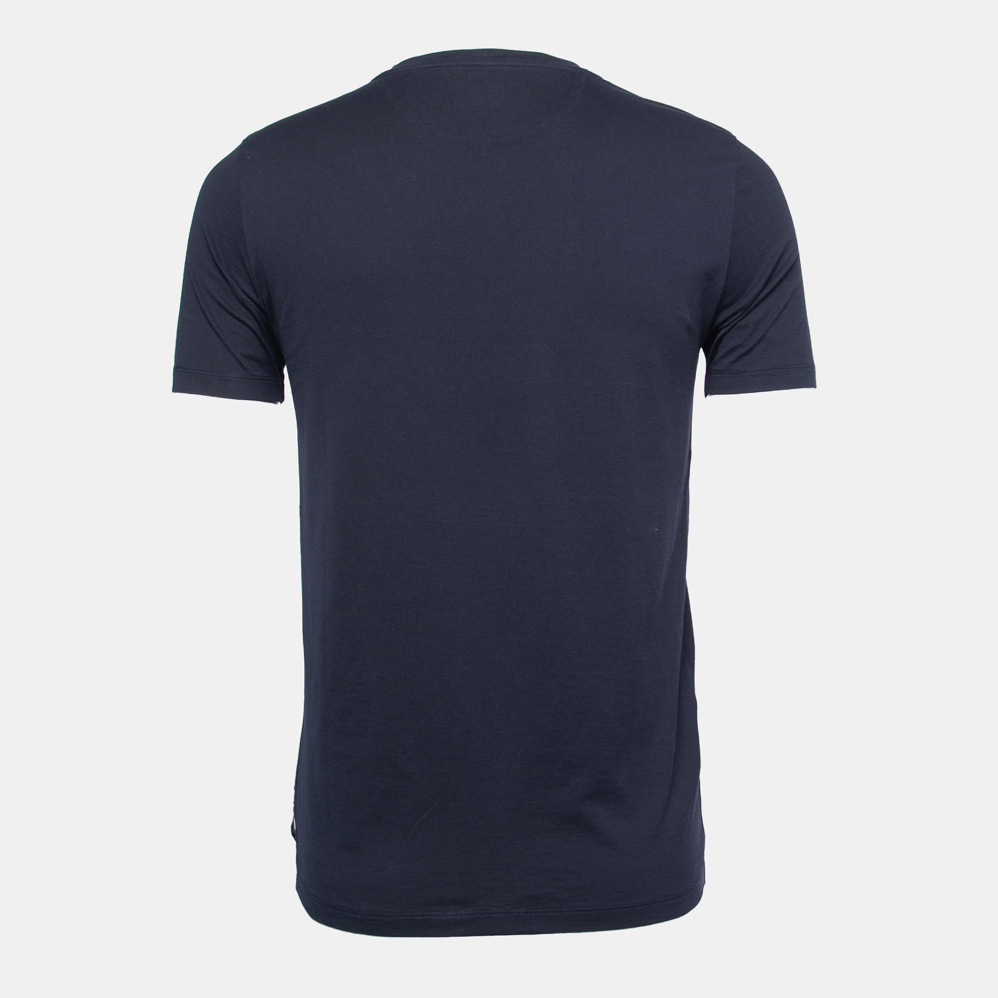 

Fendi Navy Blue Frog & Butterfleyes Cotton Crew Neck T-Shirt