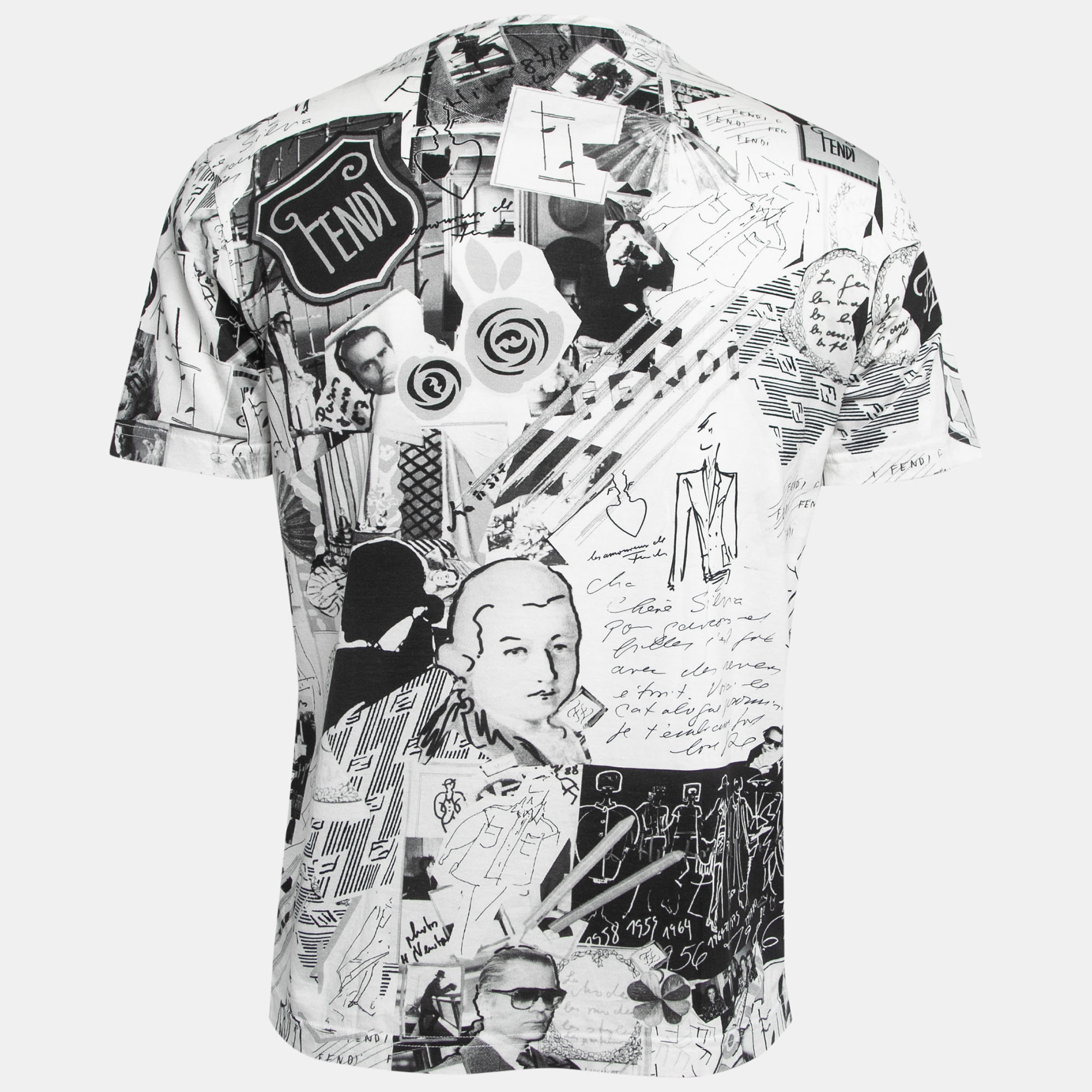 

Fendi White Printed Cotton Crew Neck Half Sleeve T-Shirt