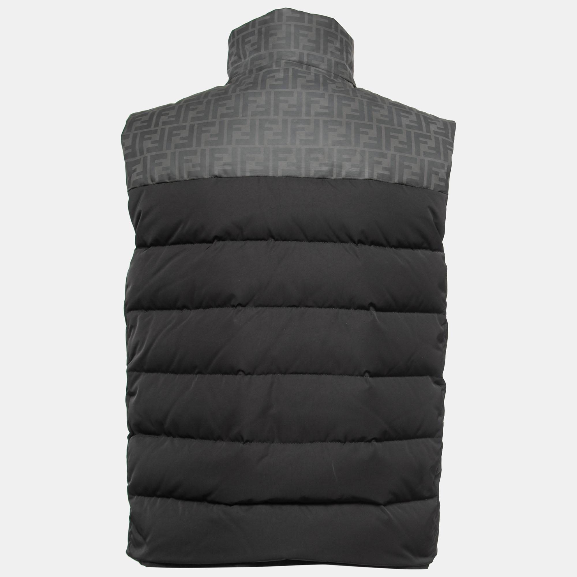 

Fendi Black Logo Synthetic Puffer Vest