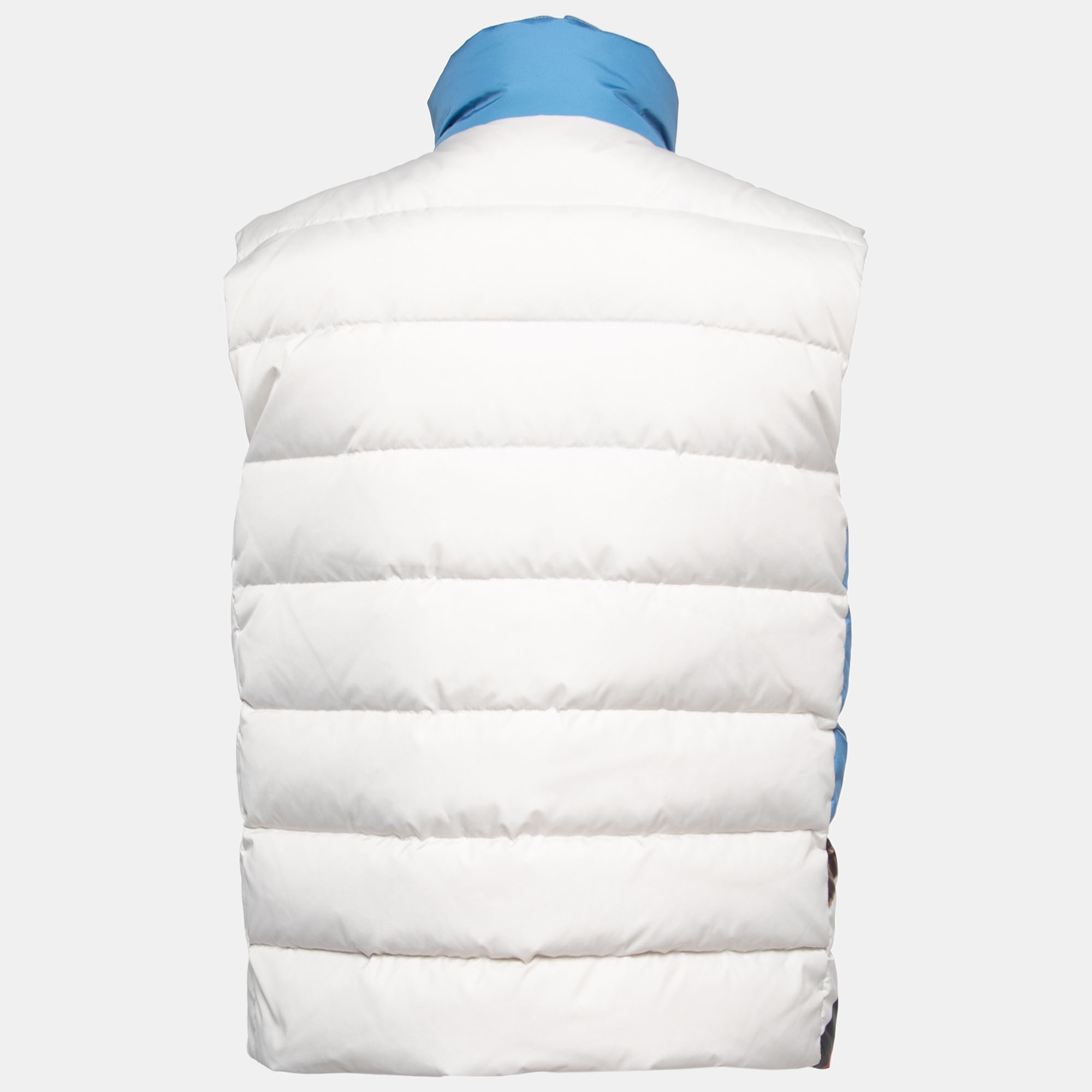 

Fendi White Logo Mania Synthetic Colorblock Puffer Vest