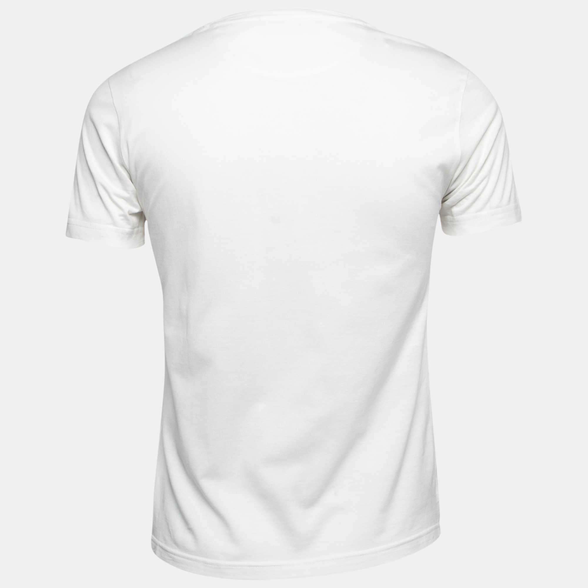 

Fendi White Cotton Logo Embossed Detail T-Shirt