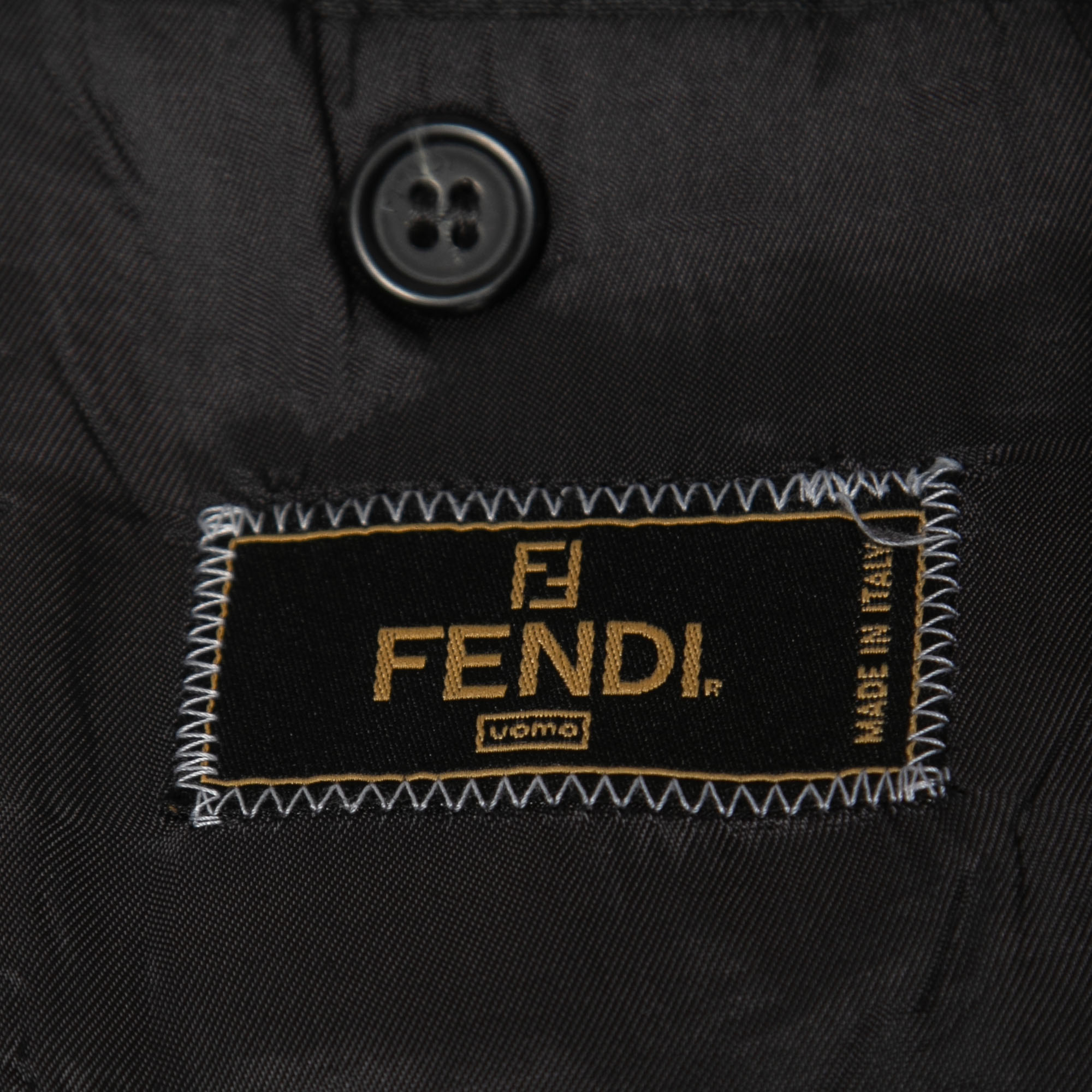 Fendi Vintage Grey Wool Single Breasted Blazer M 
