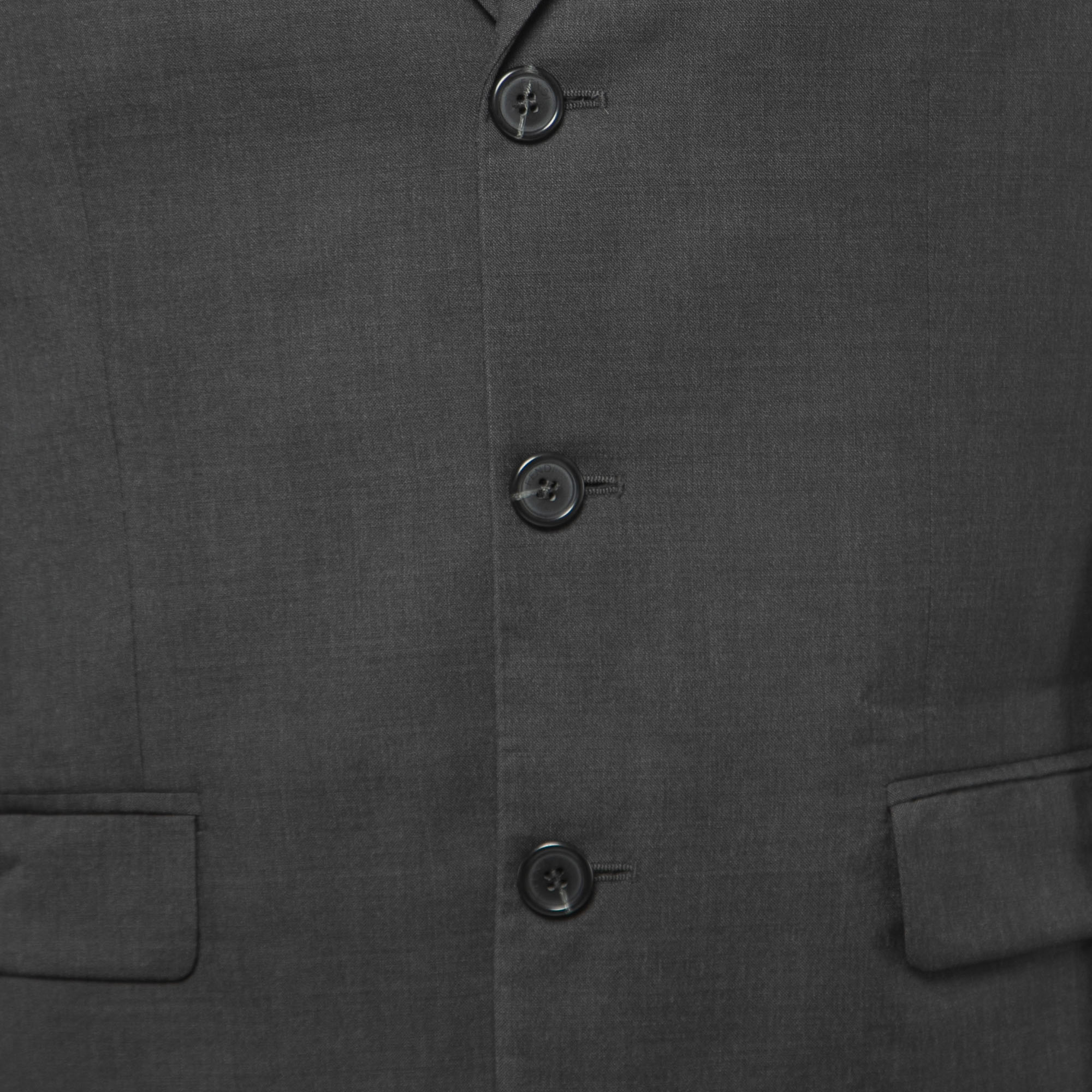 Fendi Vintage Grey Wool Single Breasted Blazer M 