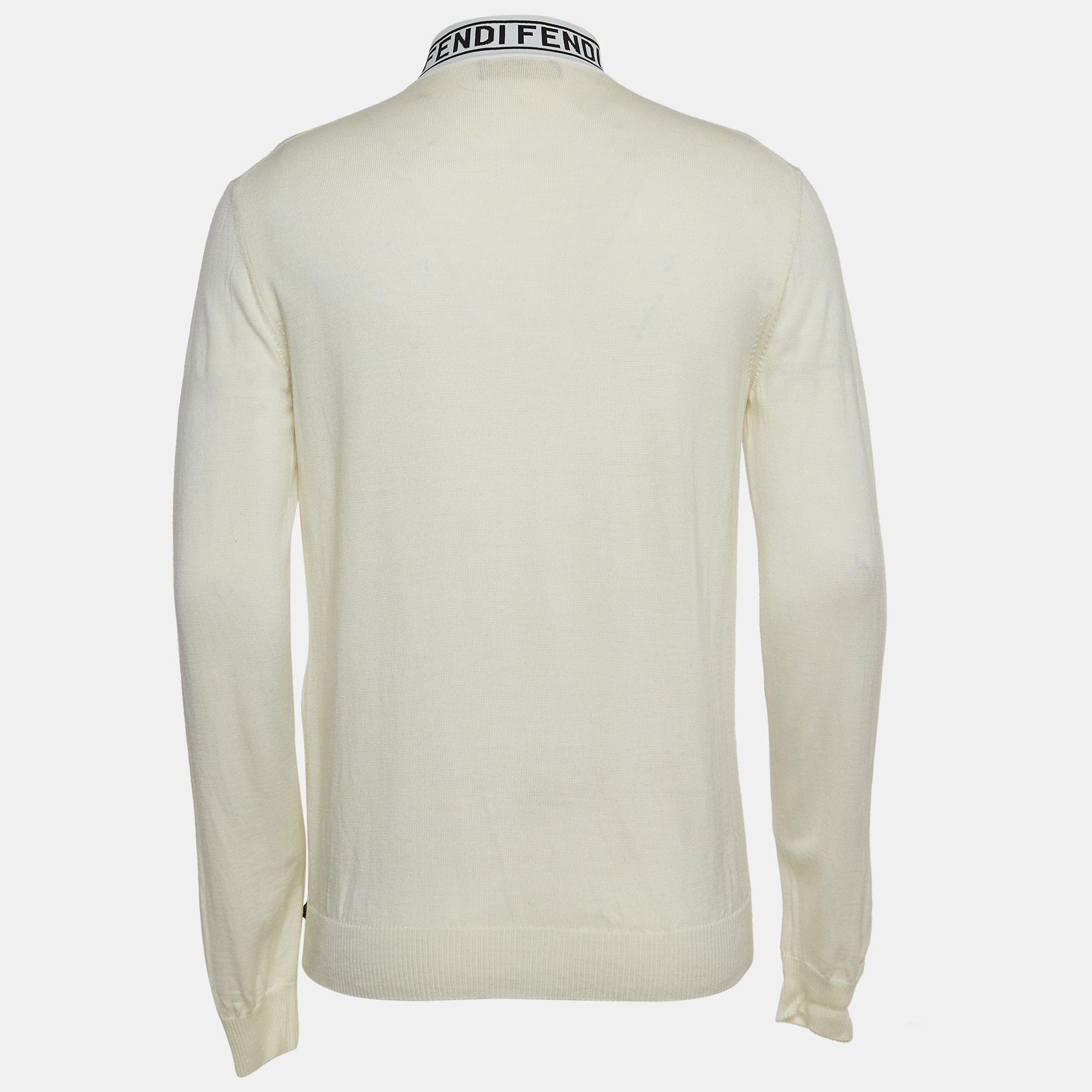 

Fendi Ivory White Wool High Neck Jumper