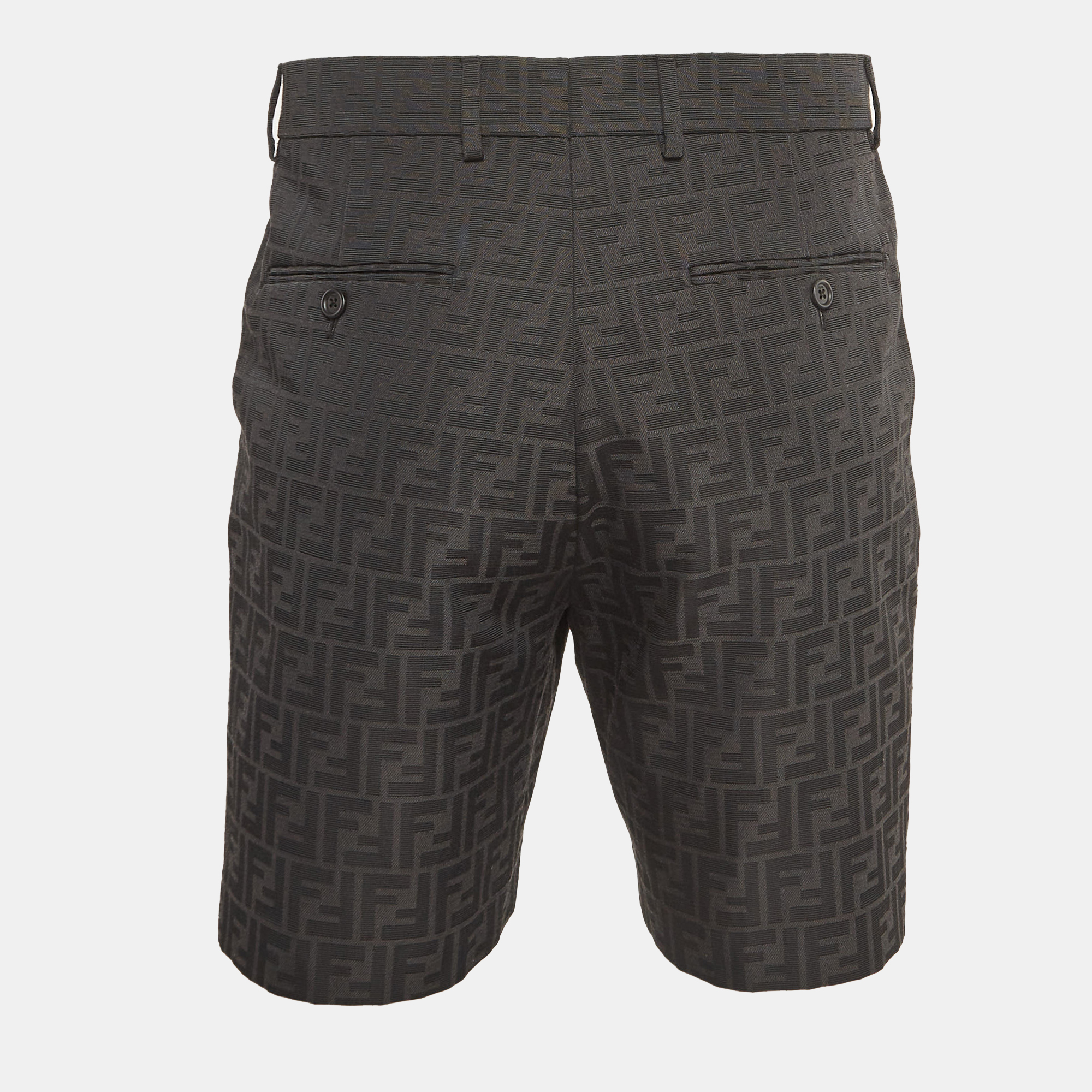 

Fendi Black Monogram Jacquard Chino Shorts