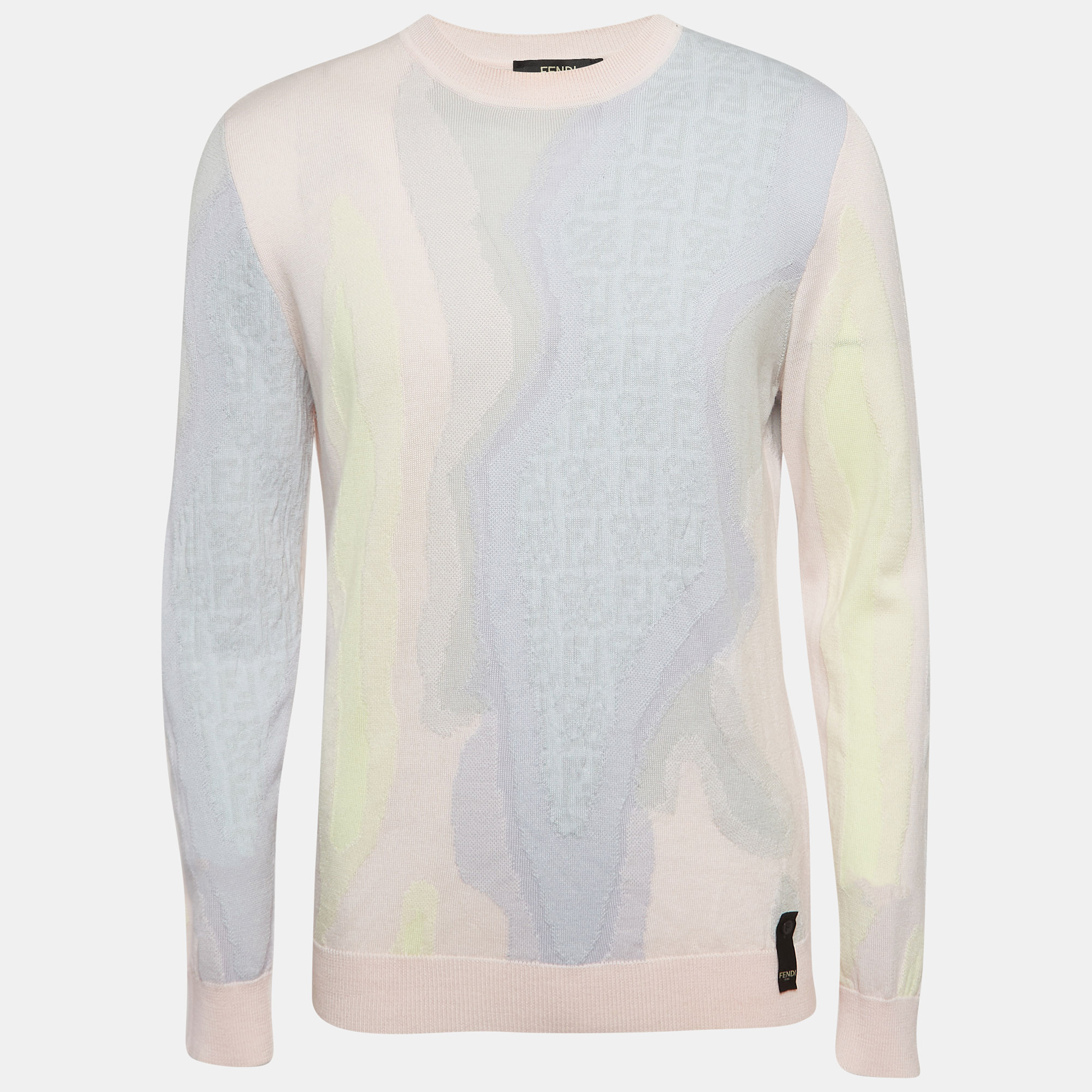 Tシャツ・カットソー FENDI Multicolor Stretch Wool Blend Top luxury-men-fendi-used-clothes-