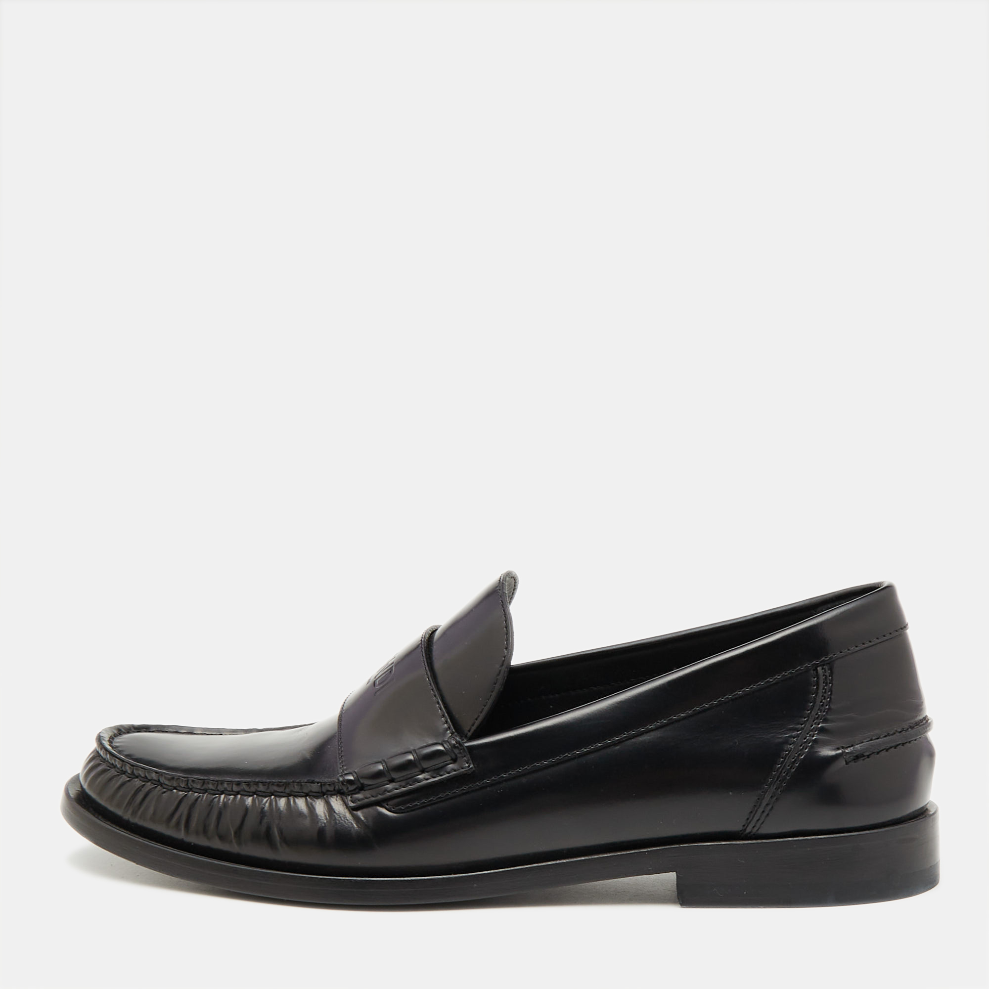 

Fendi Black Leather Slip On Loafers Size 42.5