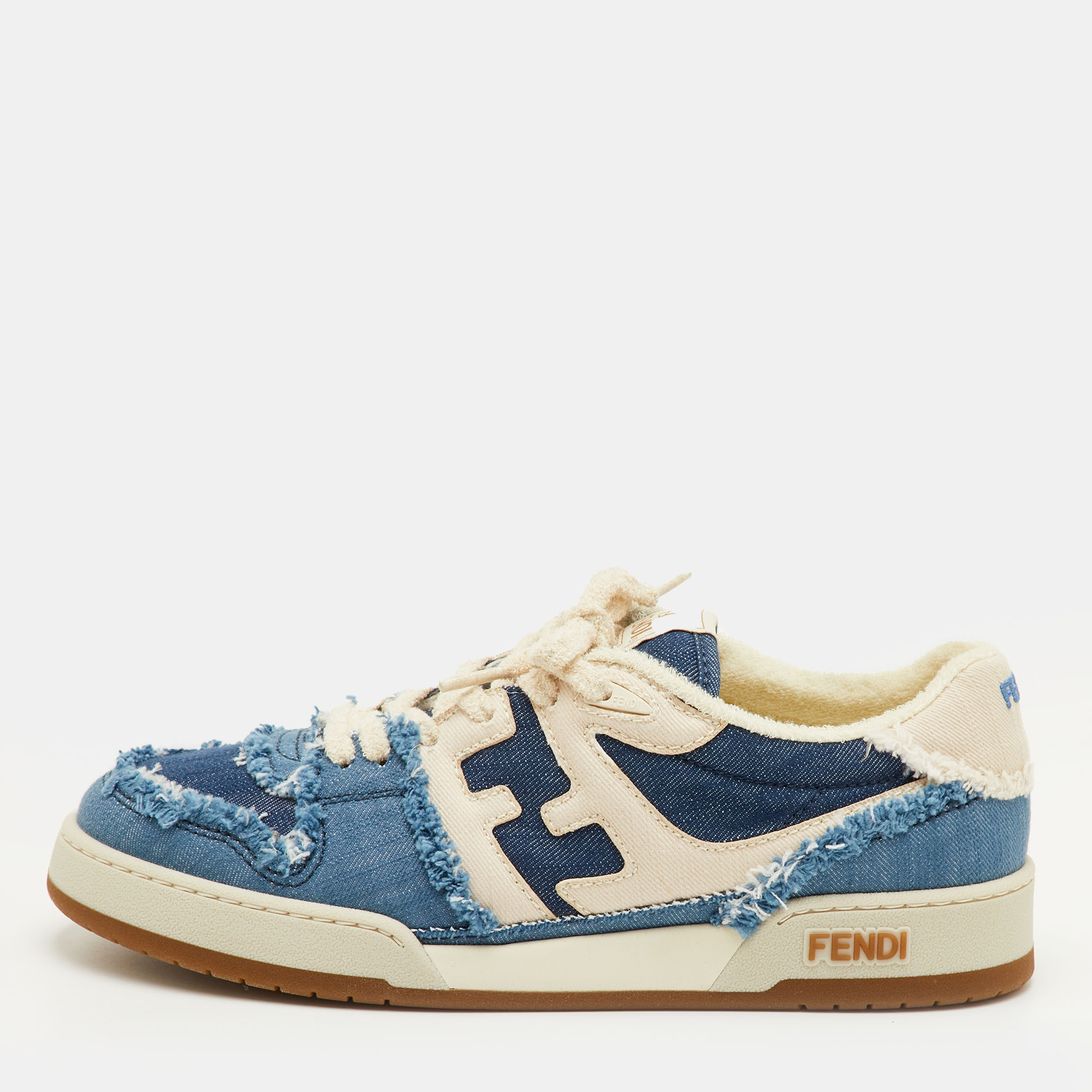 

Fendi Match Size 42 Blue Denim/Cream Lace Up Sneakers