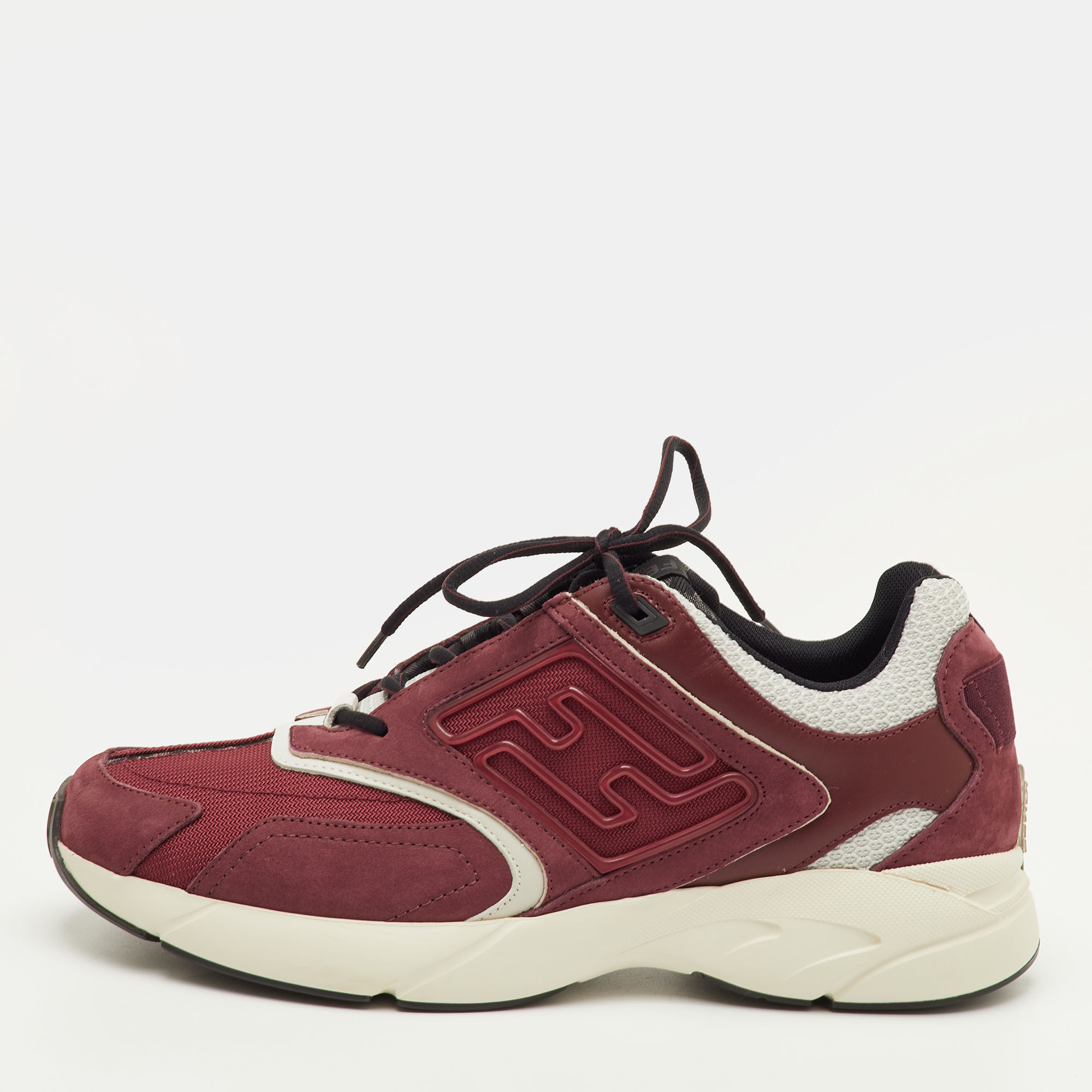 

Fendi Faster Size 42 Burgundy Fabric, Leather and Suede Low Top Sneakers