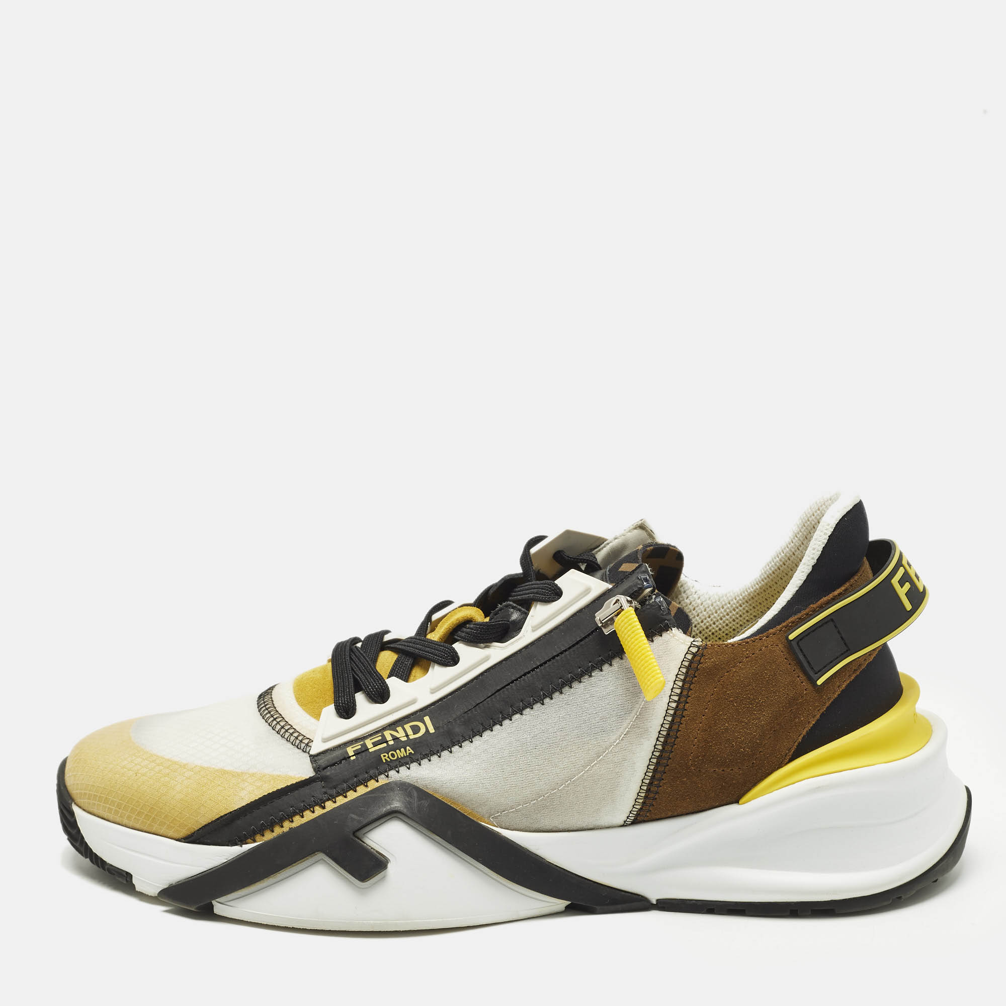 

Fendi Flow Size 44 Multicolor Mesh and Suede Low Top Sneakers