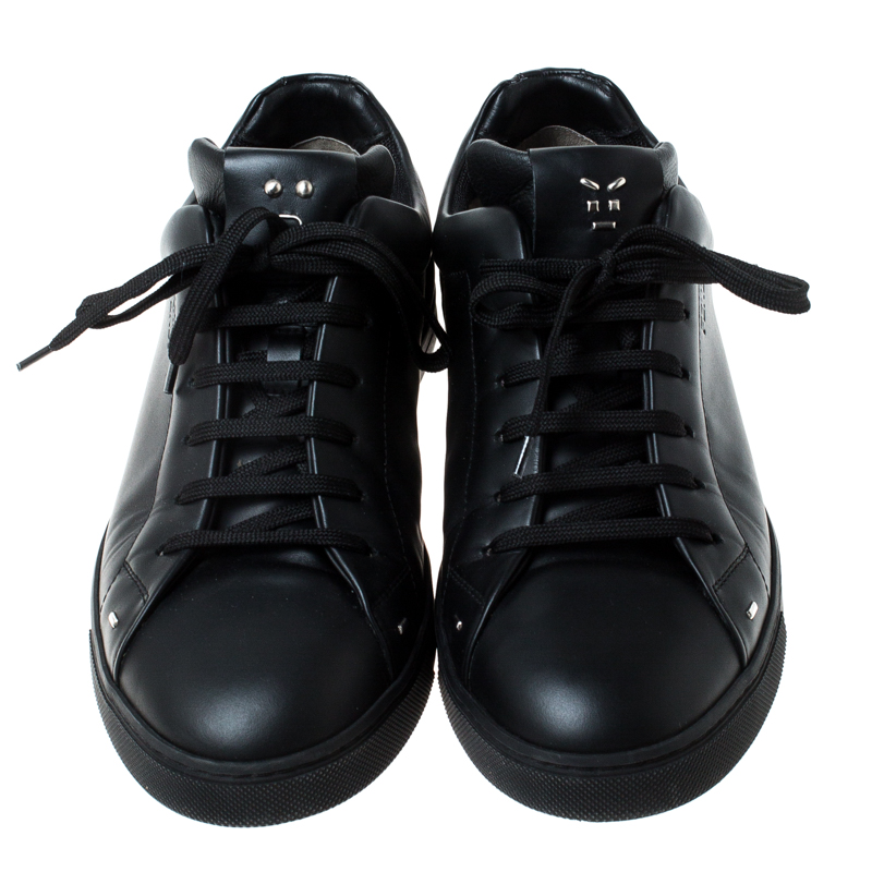 fendi black leather sneakers