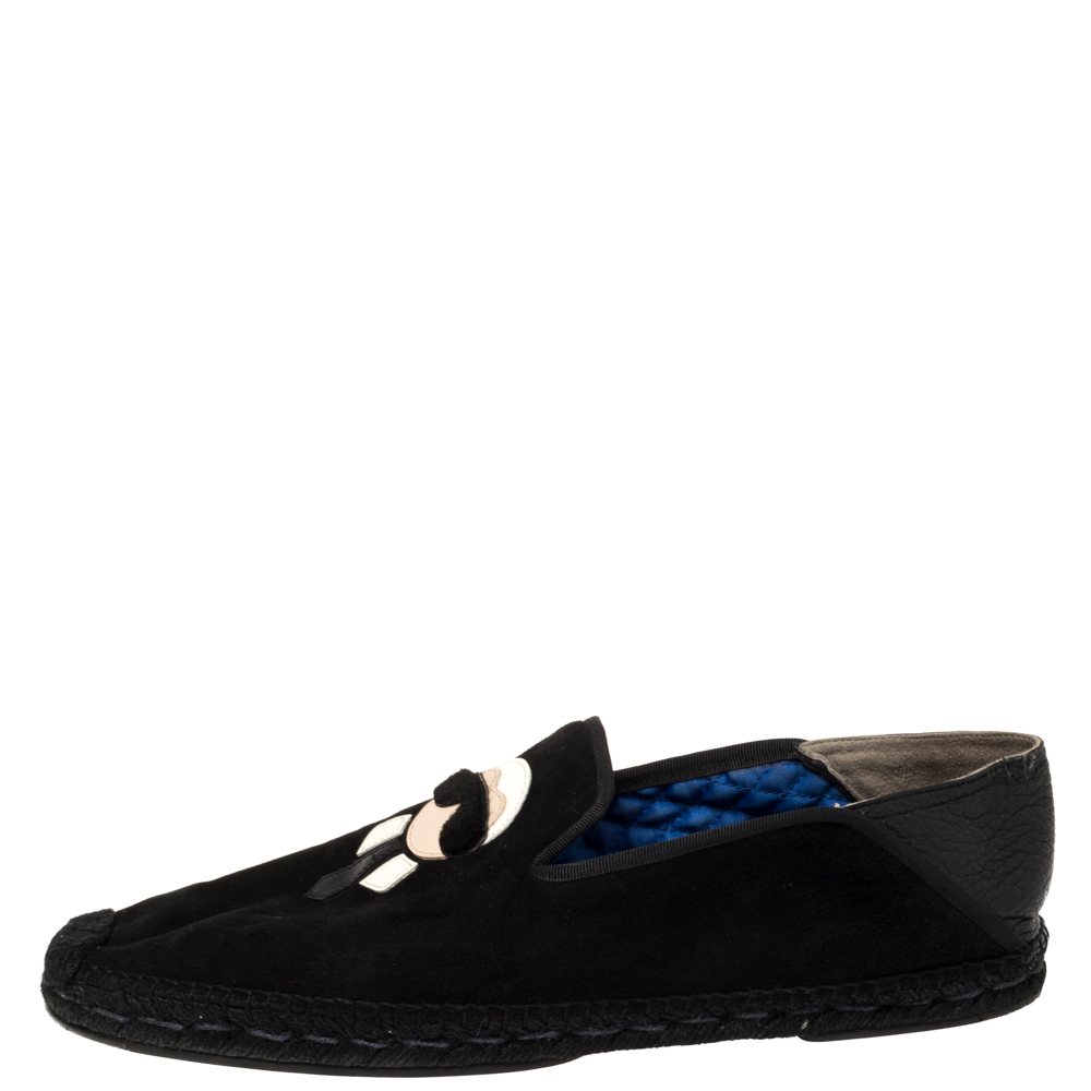 

Fendi Black Suede Karlito Espadrilles Size