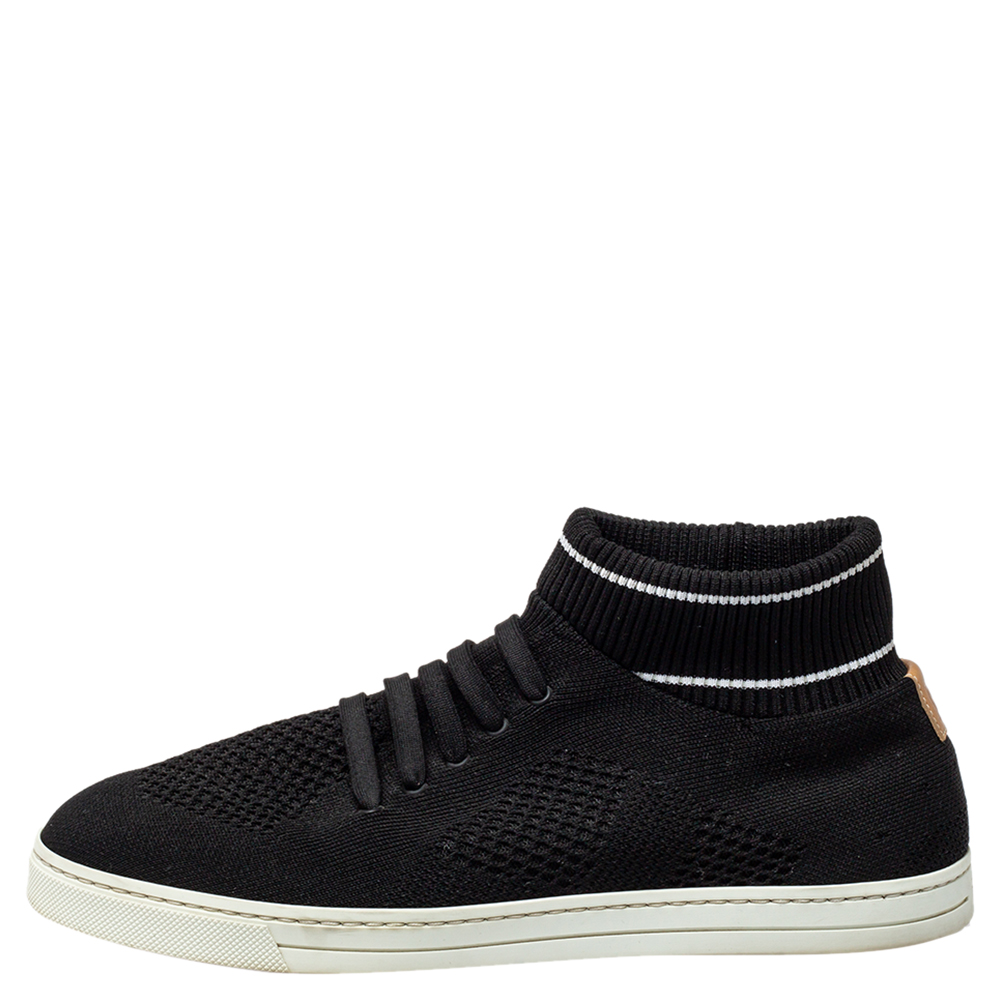 

Fendi Black Knit Fabric Sock Low Top Sneakers Size