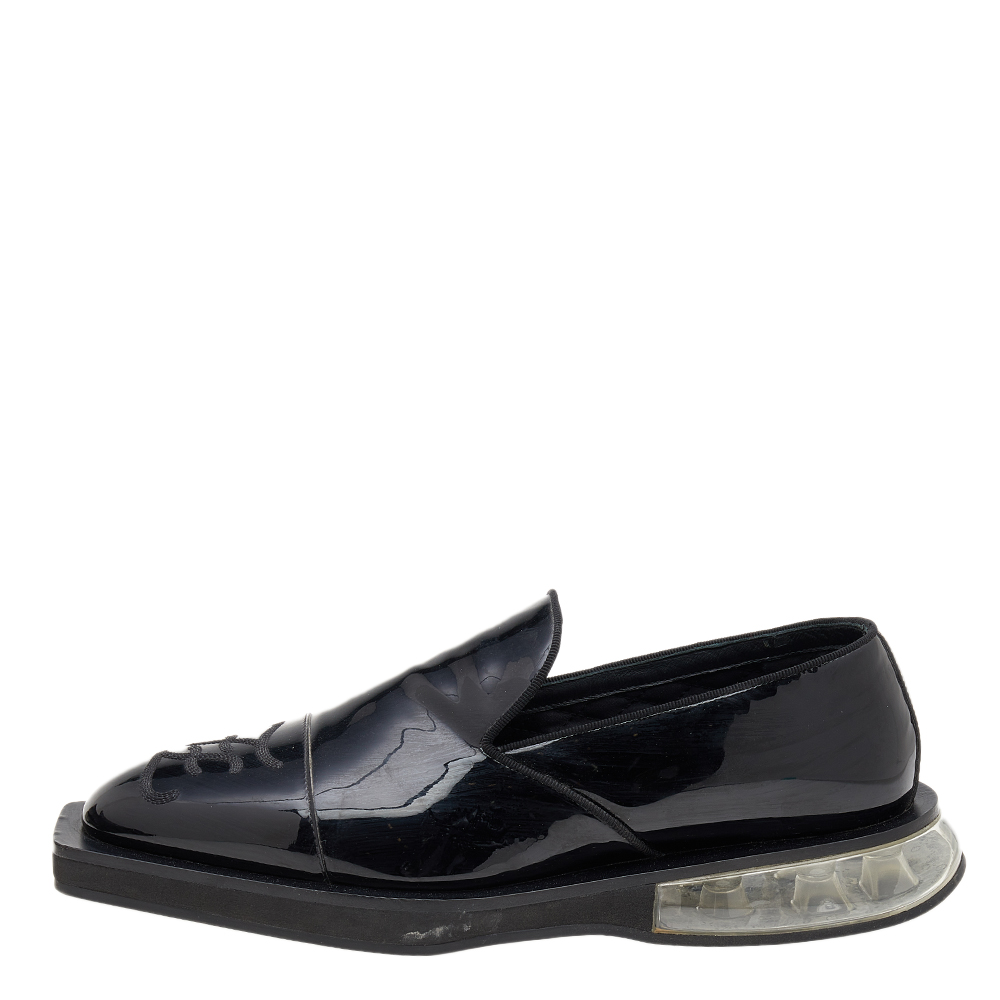 

Fendi Black Patent Leather Slip On Loafers Size