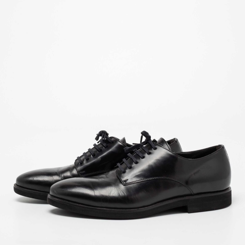 

Fendi Black Leather Lace Up Derby Size