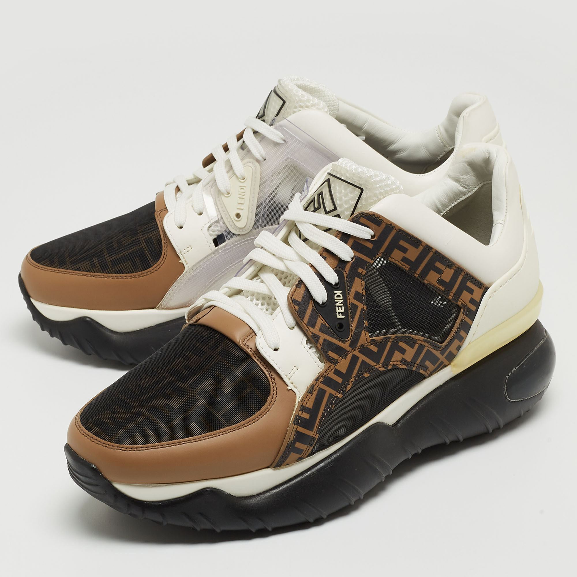 

Fendi Multicolor Mesh and Leather Forever Fendi Low Top Sneakers Size