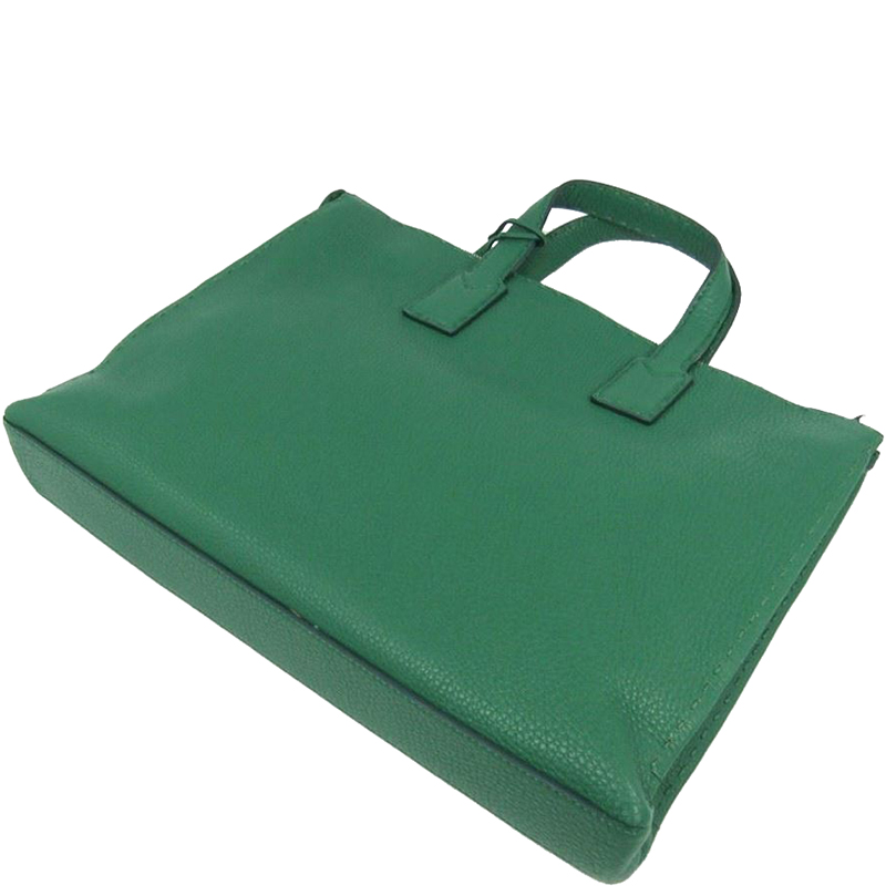 

Fendi Green Selleria Leather Briefcase