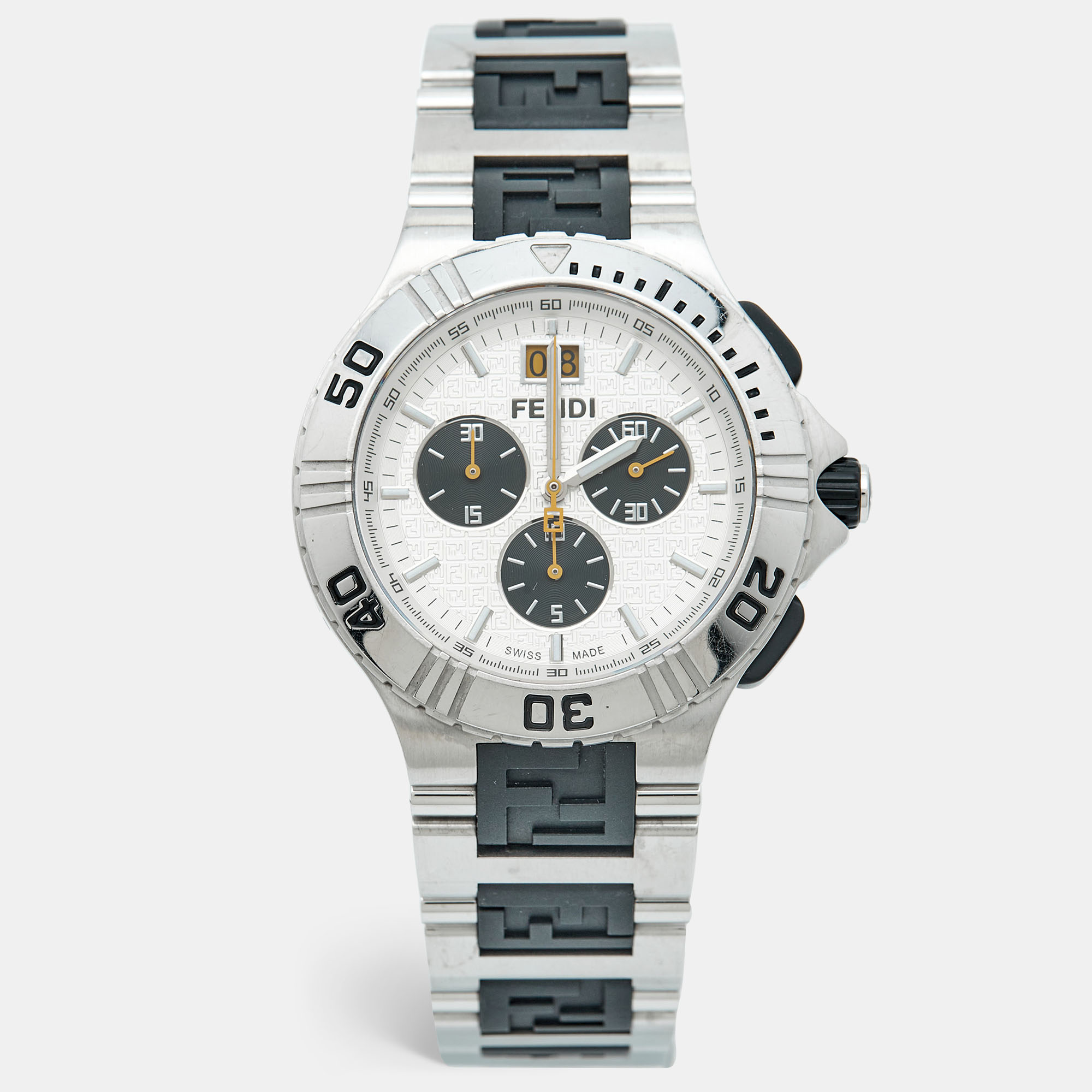 

Fendi Silver Dial Two-tone Stainless Steel Rubber