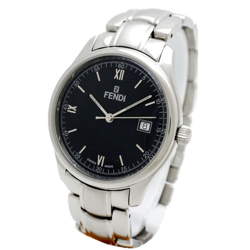 

Fendi Black Stainless Steel Round Men's Wristwatch