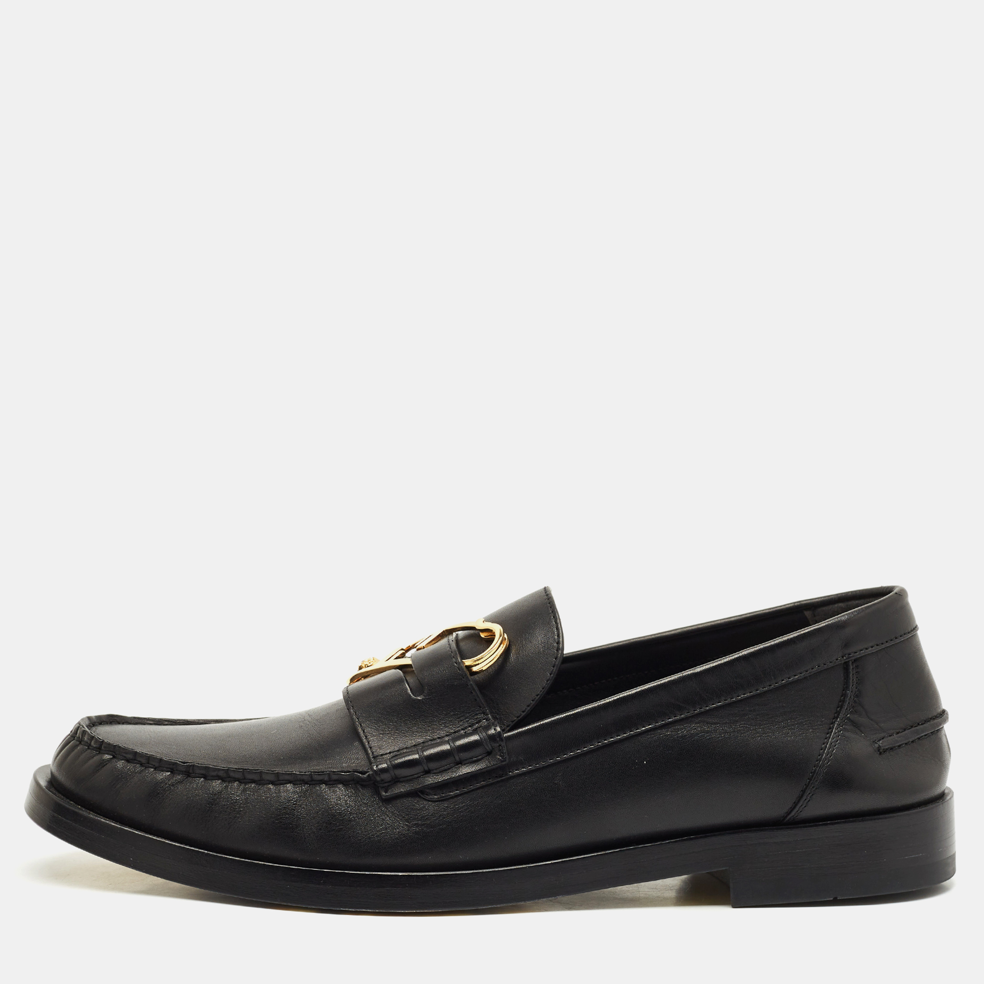 

Fendi x Versace Black Leather Fendace Loafers Size 44