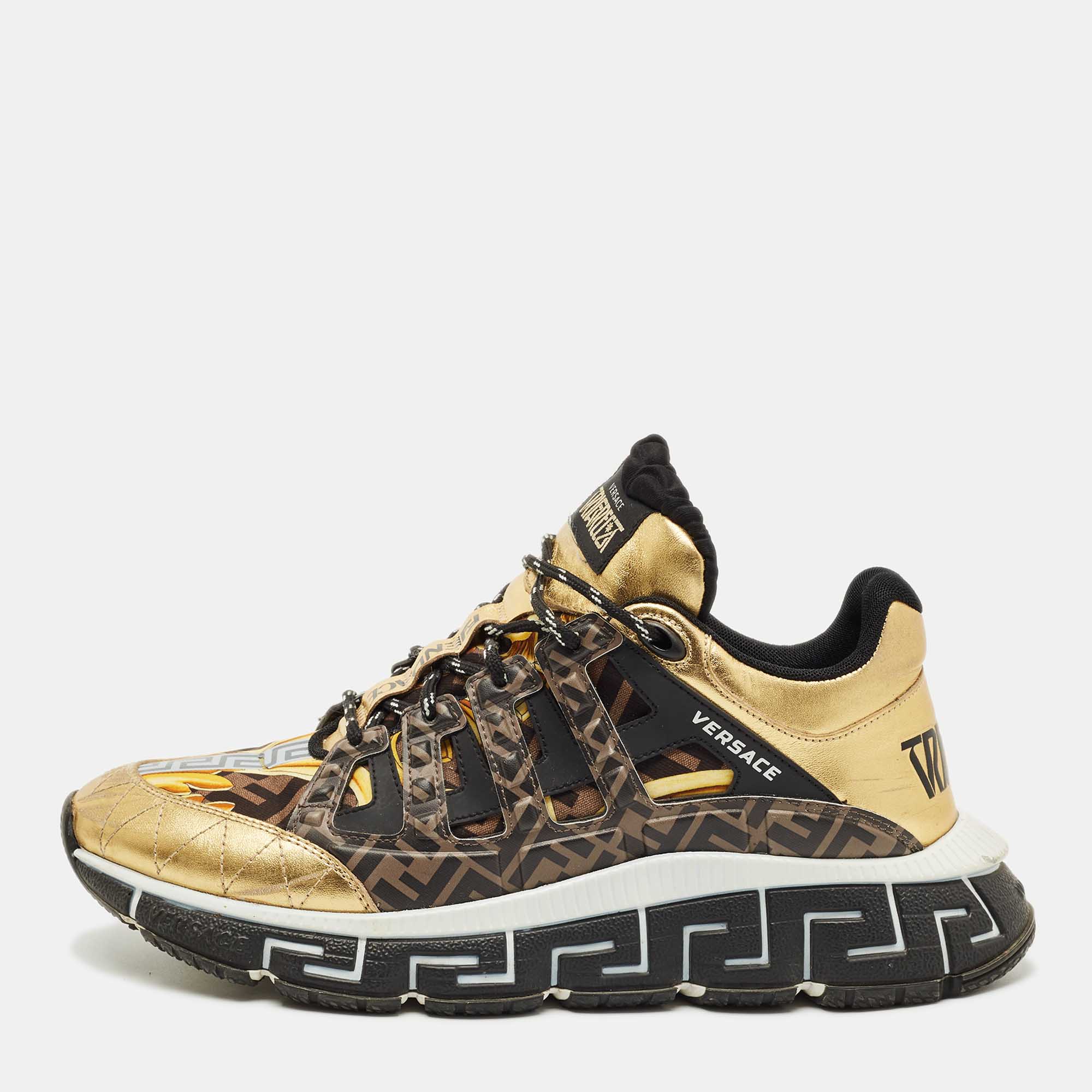 

Fendi x Versace Multicolor Leather and Canvas Trigreca Sneakers Size