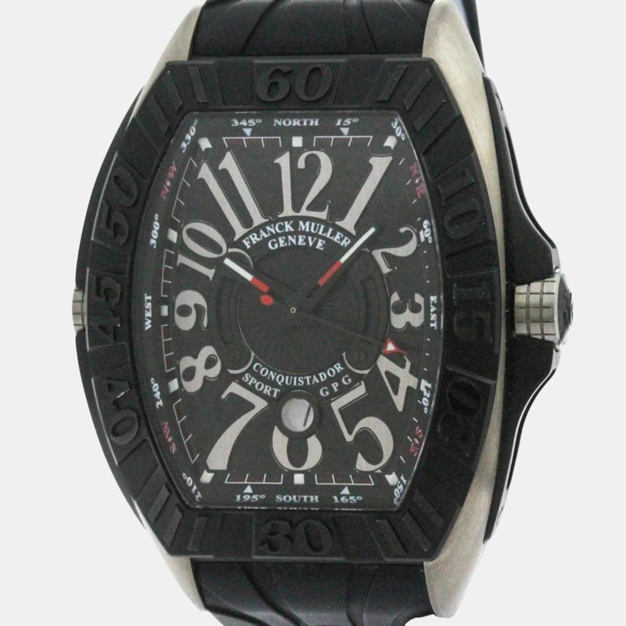 

Franck Muller Black Titanium Conquistador 9900 SC DT GPG Automatic Men's Wristwatch 42 mm