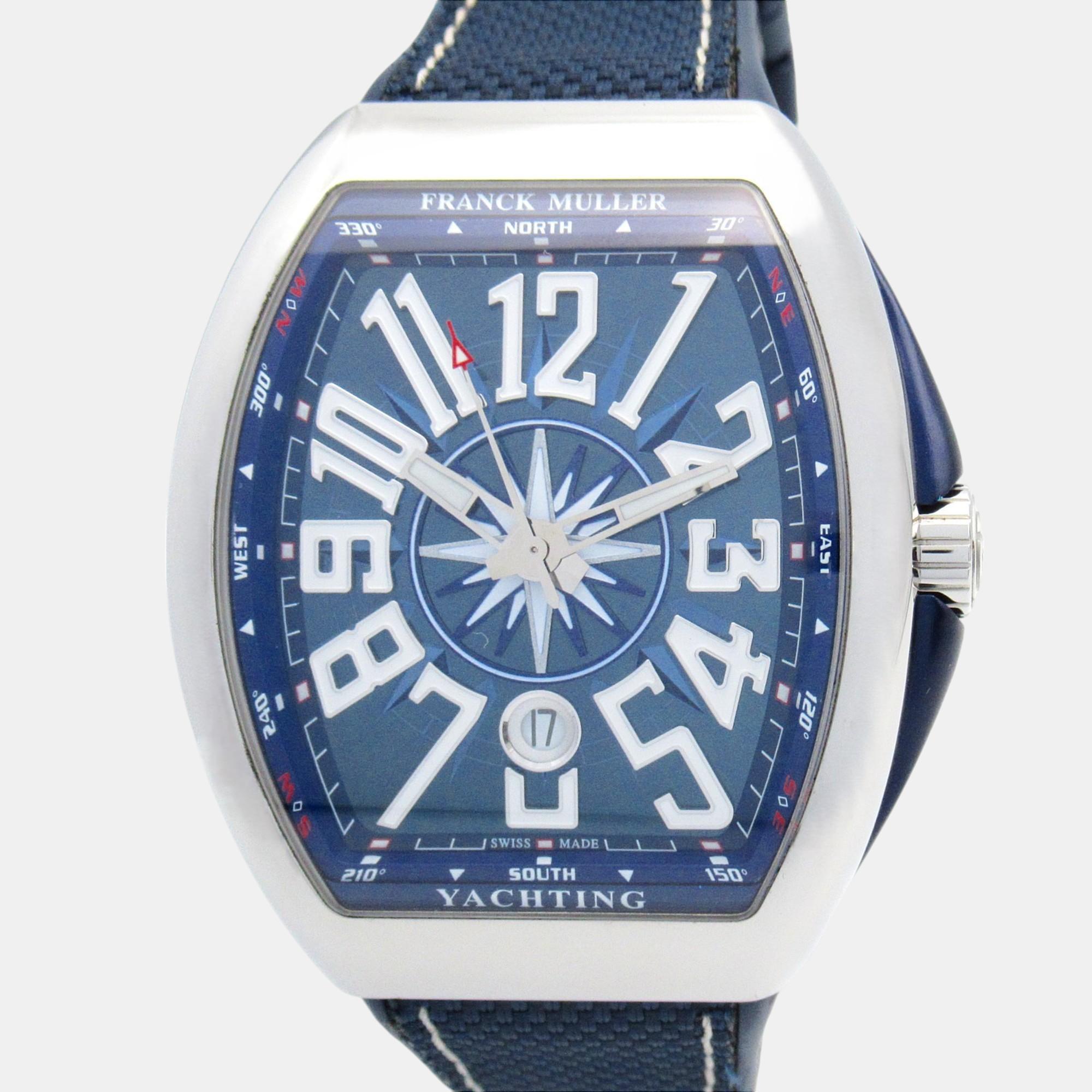 

Franck Muller Blue Vanguard Yachting Stainless Steel Rubber Men's Watch