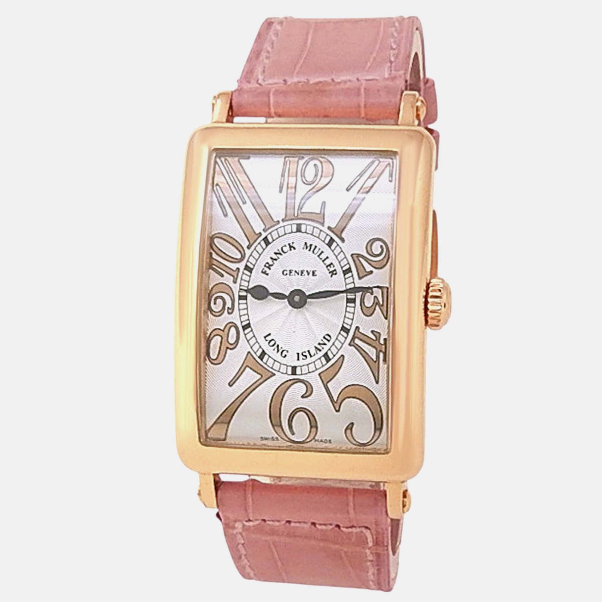 

Franck Muller Long Island 952 QZ REL Quartz Silver 18K Rose Gold Women’s Wristwatch 26 mm