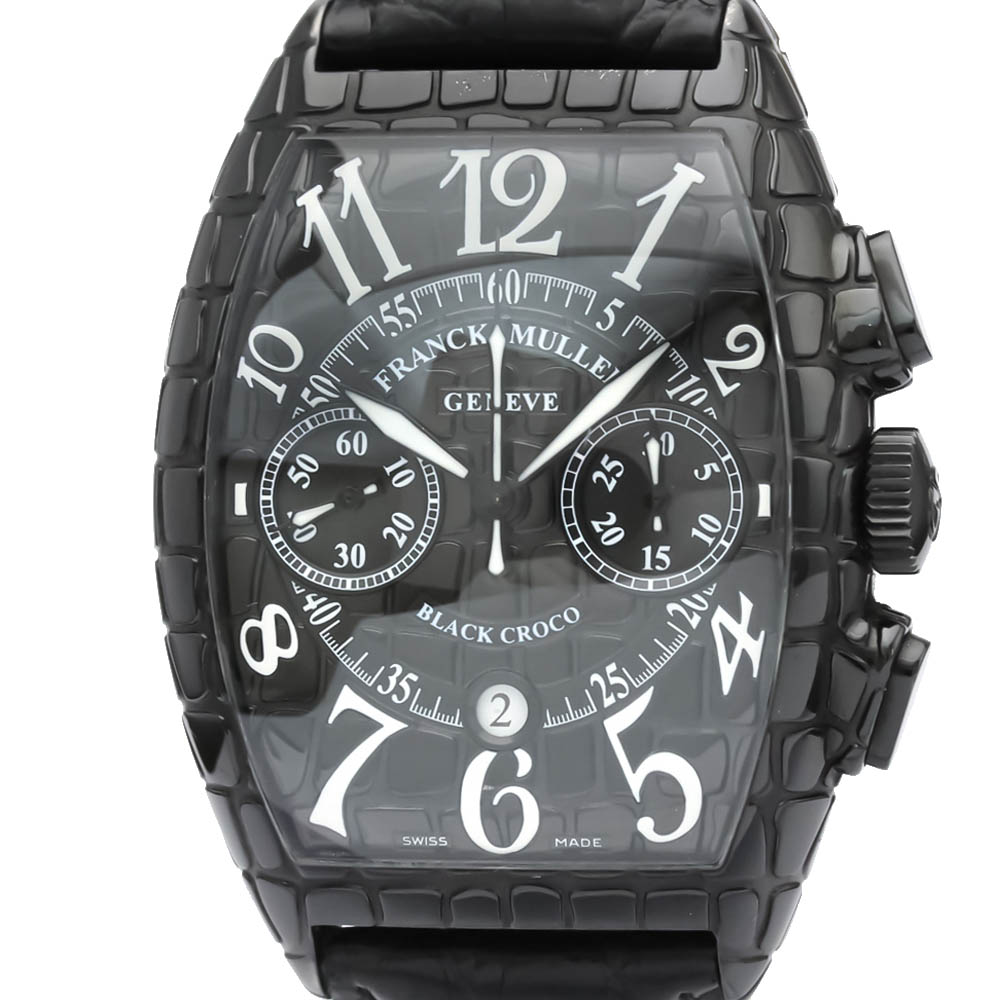 

Franck Muller Black Stainless Steel Tourneau Curvex Chronograph 8880 CA AT BLK CRO Men's Wristwatch 39 MM