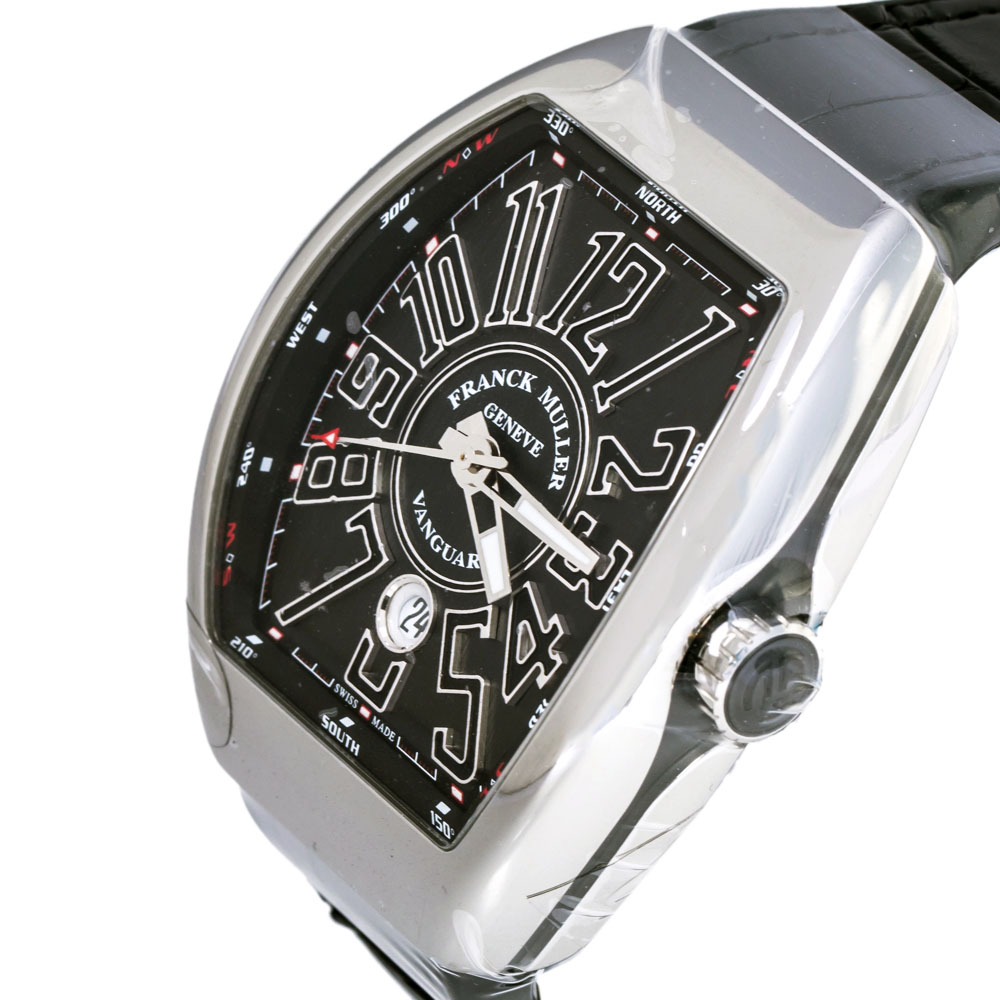 

Franck Muller Black Stainless Steel Vanguard V 45 SC DT AC NR Men's Wristwatch 44 mm