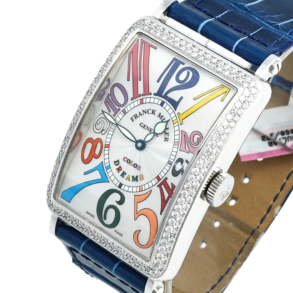 

Franck Muller Silver Stainless Steel Diamonds Alligator Long Island Color Dreams, Multicolor