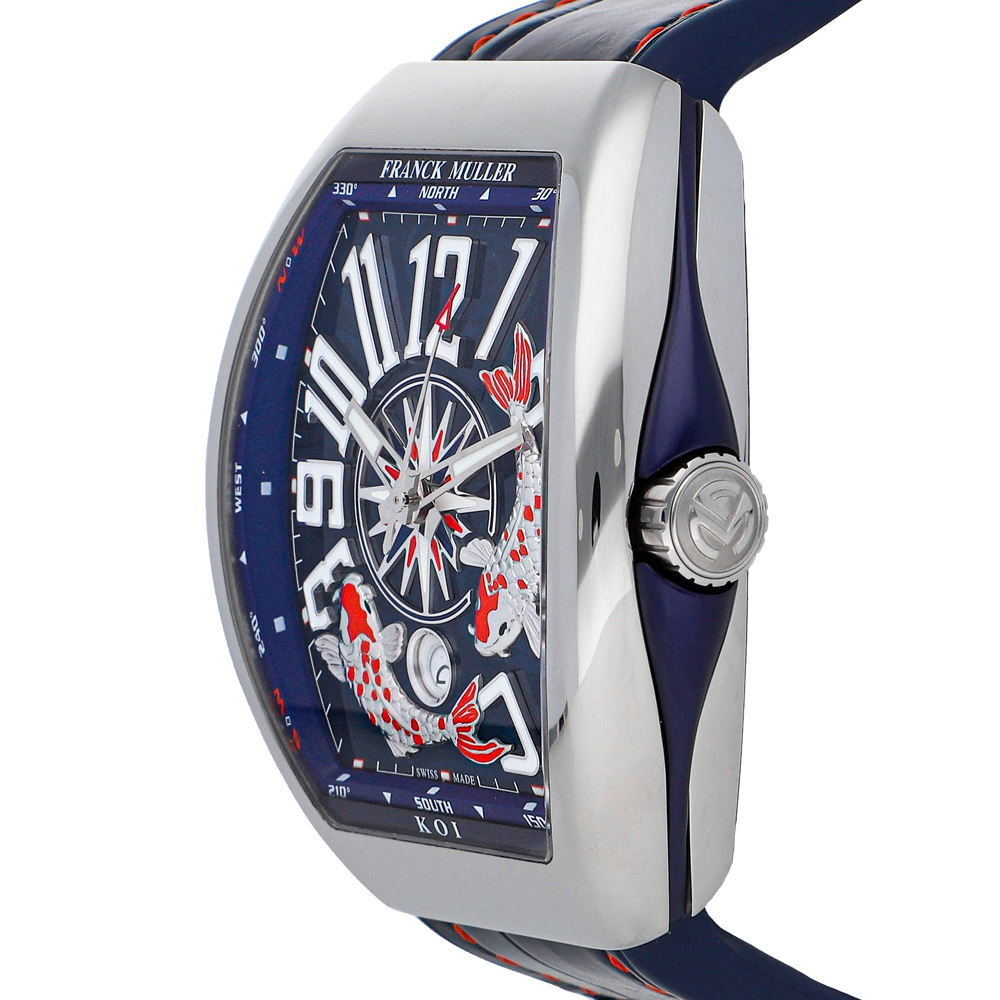 

Franck Muller Blue Stainless Steel Vanguard Automatic Men's Wristwatch 44 mm