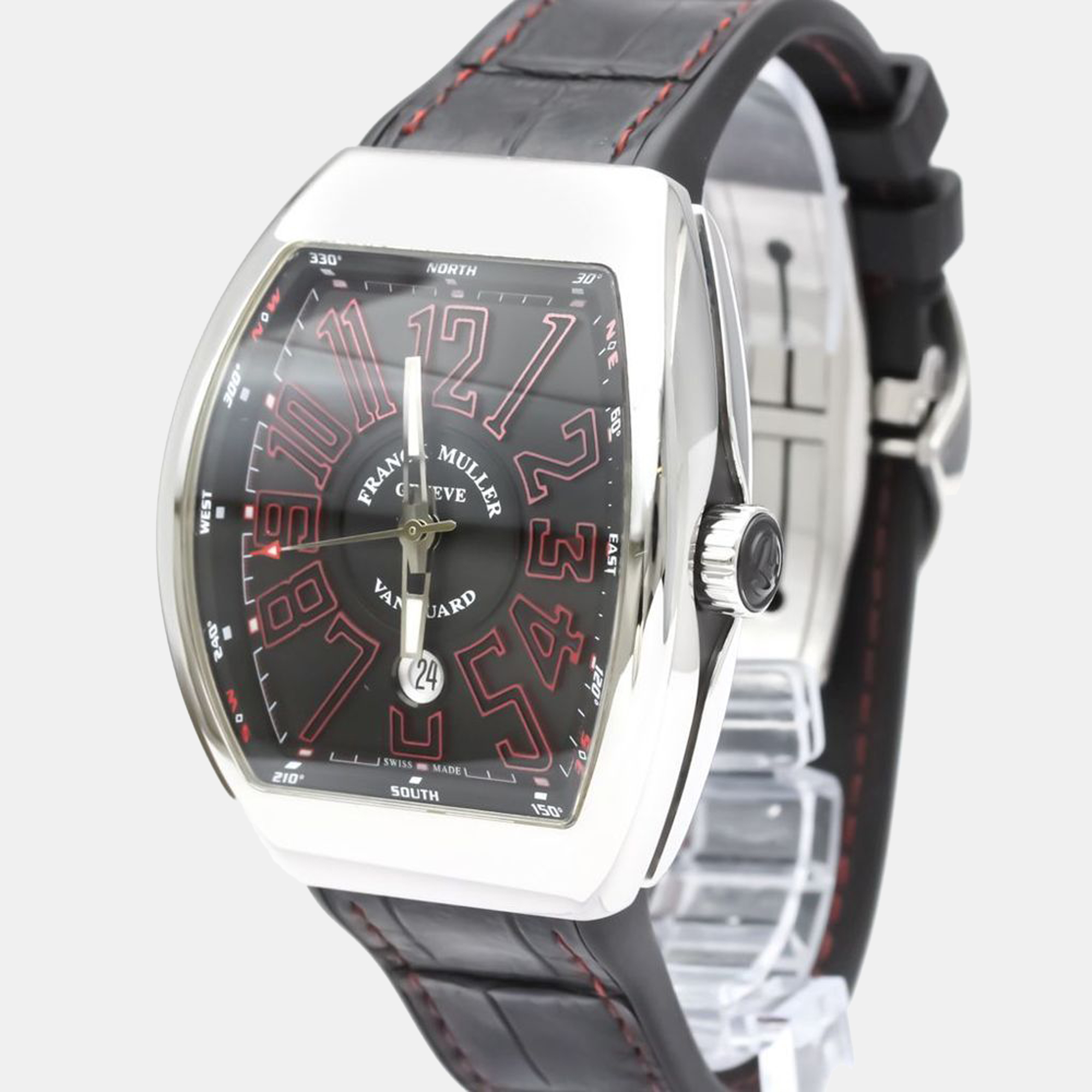 Pre Owned Franck Muller Black Stainless Steel Vanguard V45SCDTJ Automatic Men's Wristwatch 44 mm