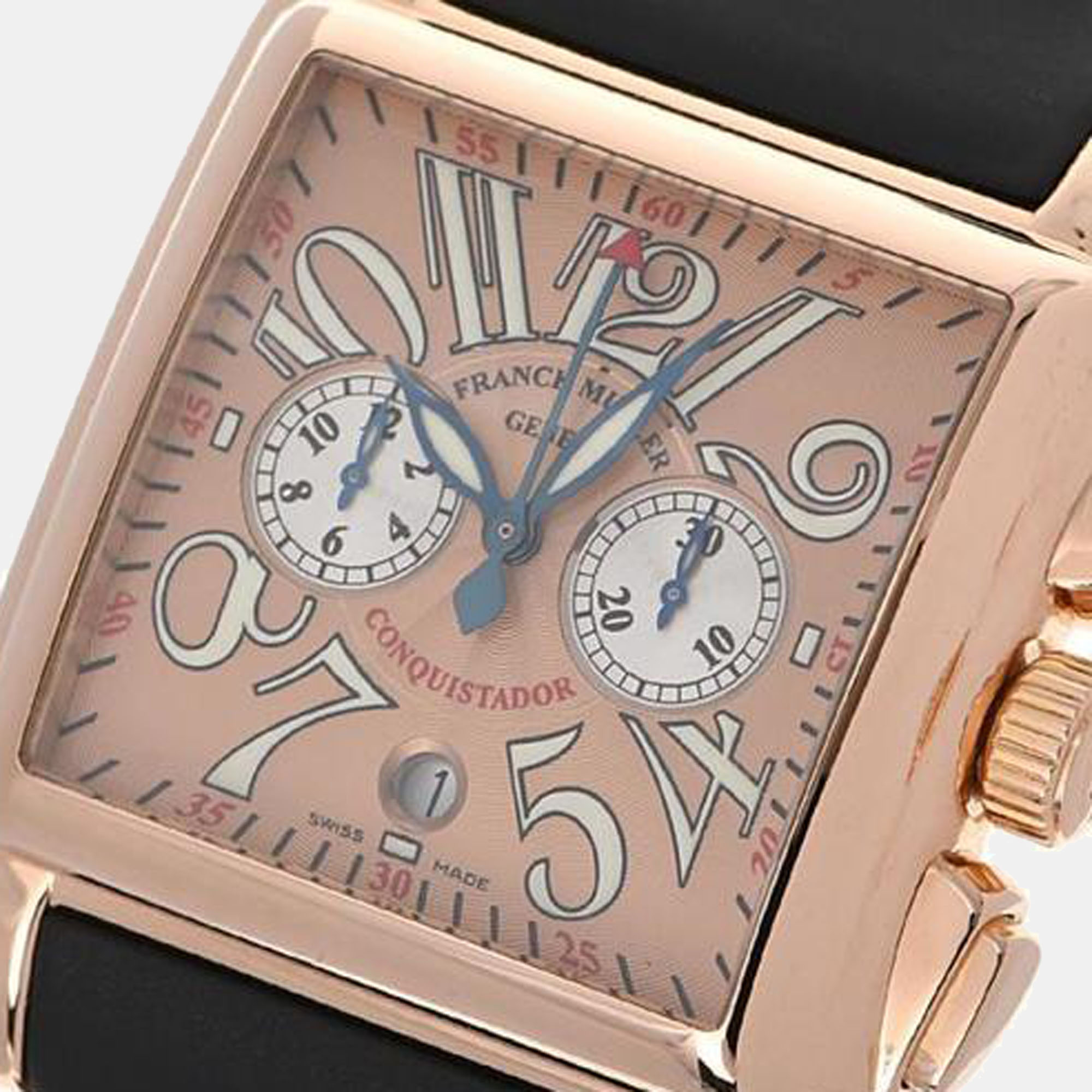 

Franck Muller Pink 18k Rose Gold Conquistador 10000CC Automatic Men's Wristwatch 41 mm