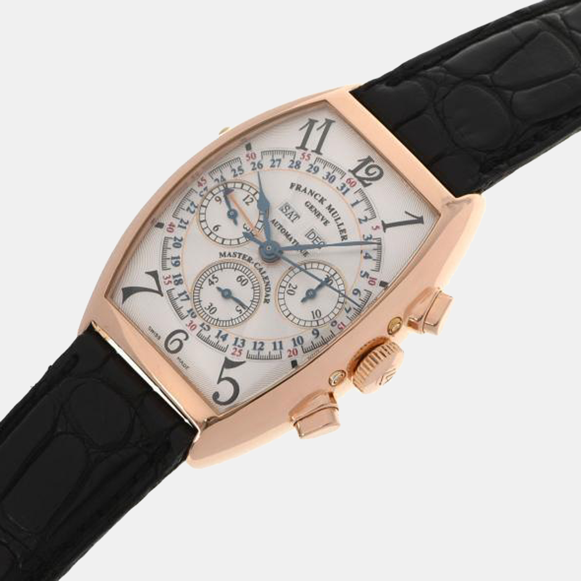 

Franck Muller Silver 18k Rose Gold Master Calendar 6850CCMCAT Automatic Men's Wristwatch 34 mm