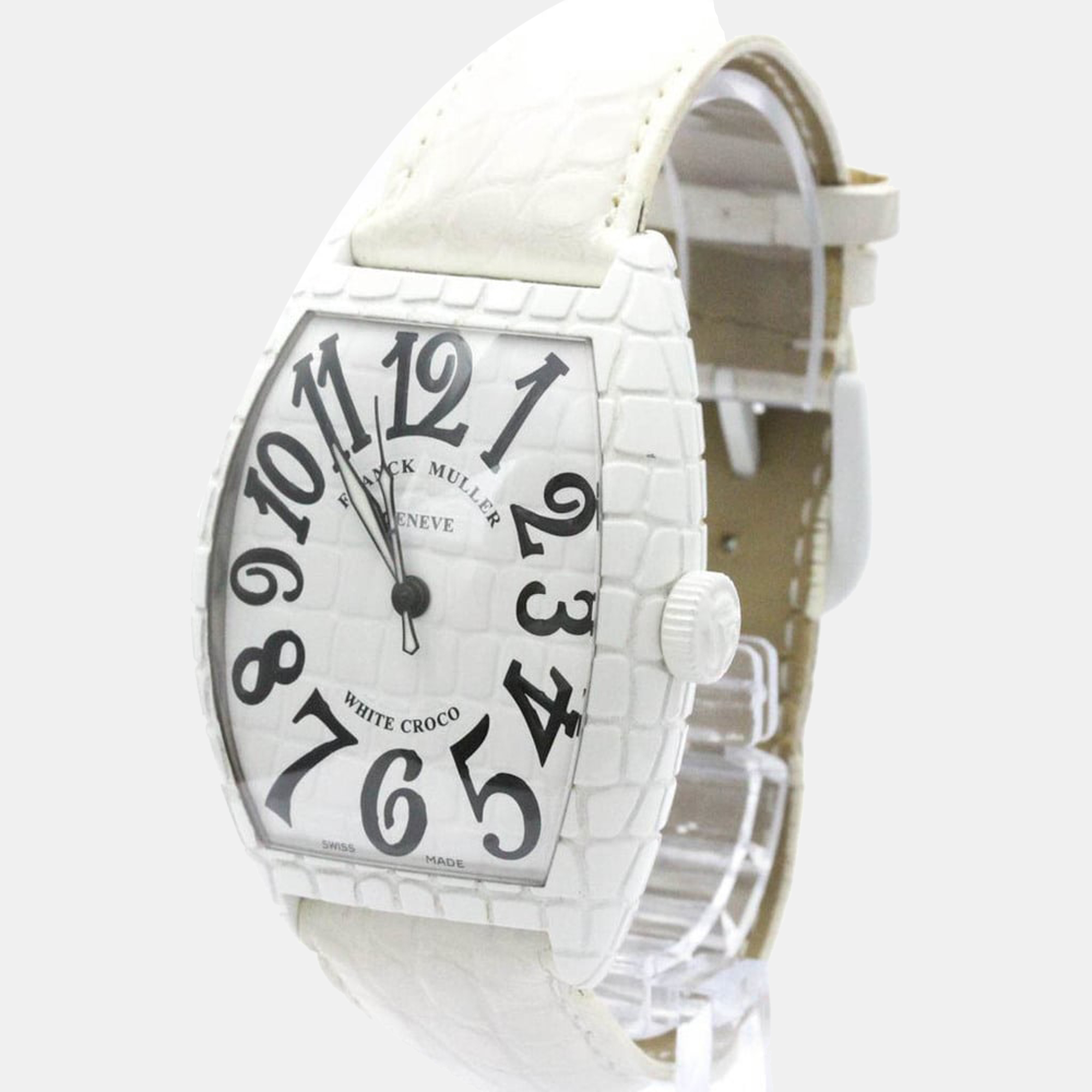 

Franck Muller White Stainless Steel Tourneau Curvex 8880 SC WHT CRO Men's Wristwatch 39 mm