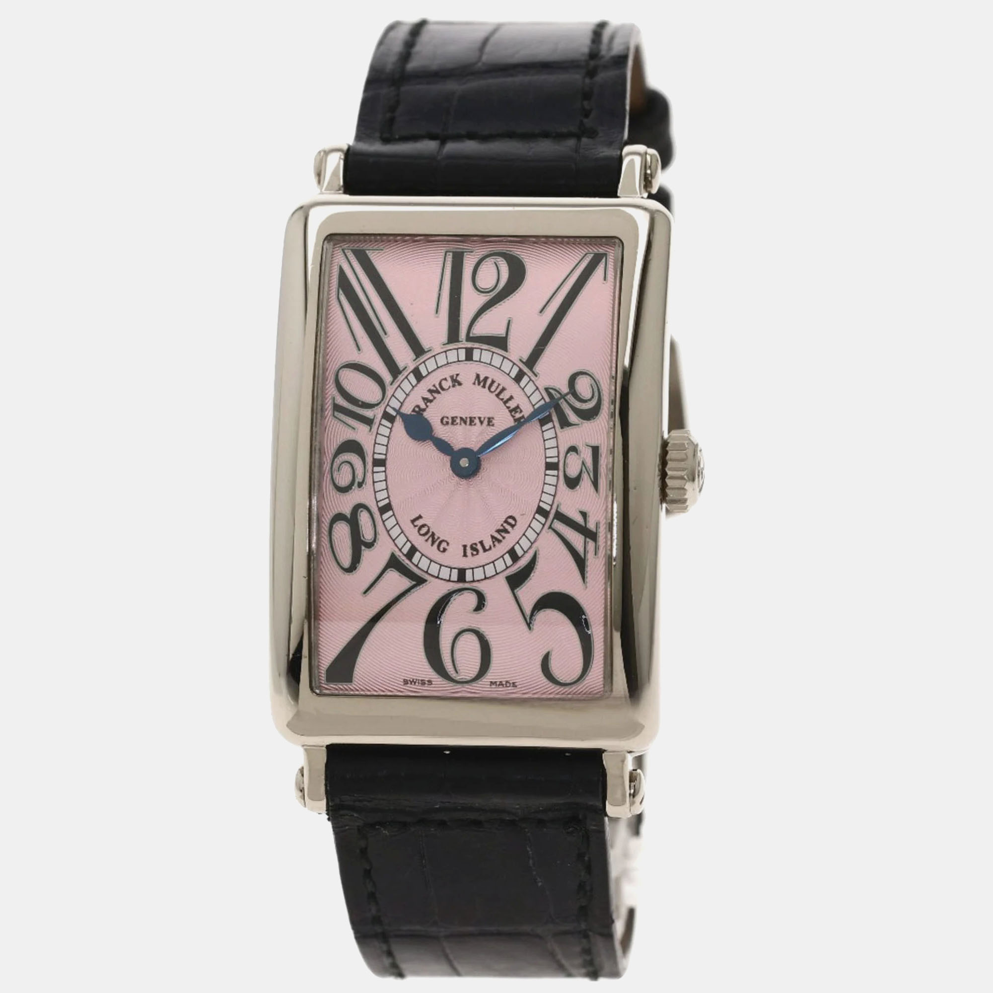 Pre-owned Franck Muller Pink 18k White Gold Long Island Men's Wristwatch 26mm
