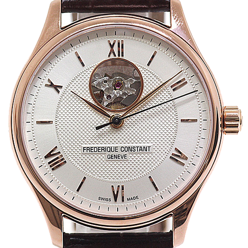 

Frederique Constant Silver Stainless Steel and Embossed Leather