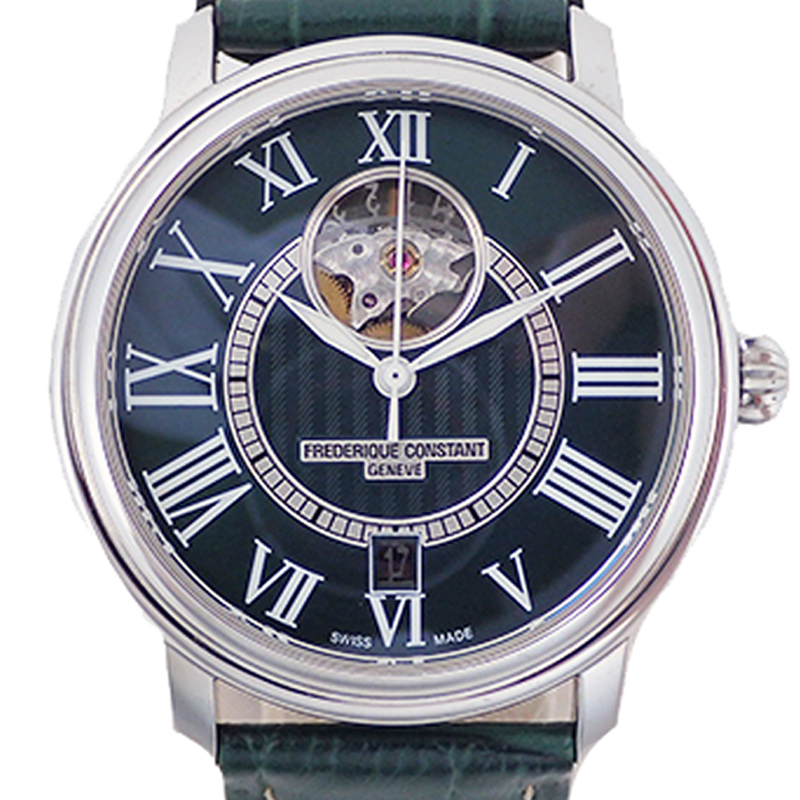 

Frederique Constant Green Stainless Steel and Leather Classics Automatic Men's Wristwatch