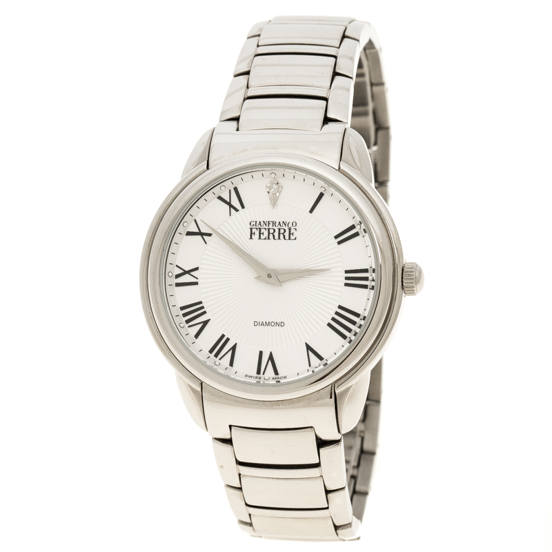 Gianfranco Ferre White Stainless Steel Men's Wristwatch 40MM