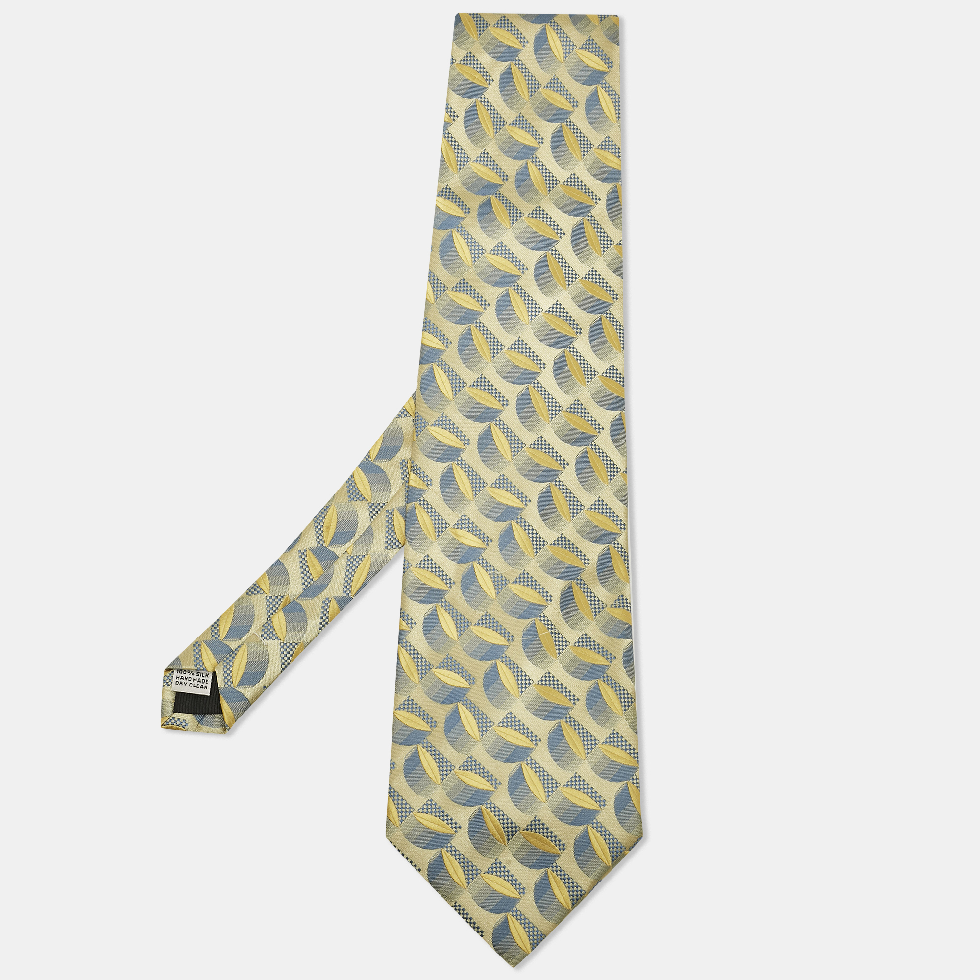 

Gianfranco Ferre Yellow Patterned Silk Traditional Tie