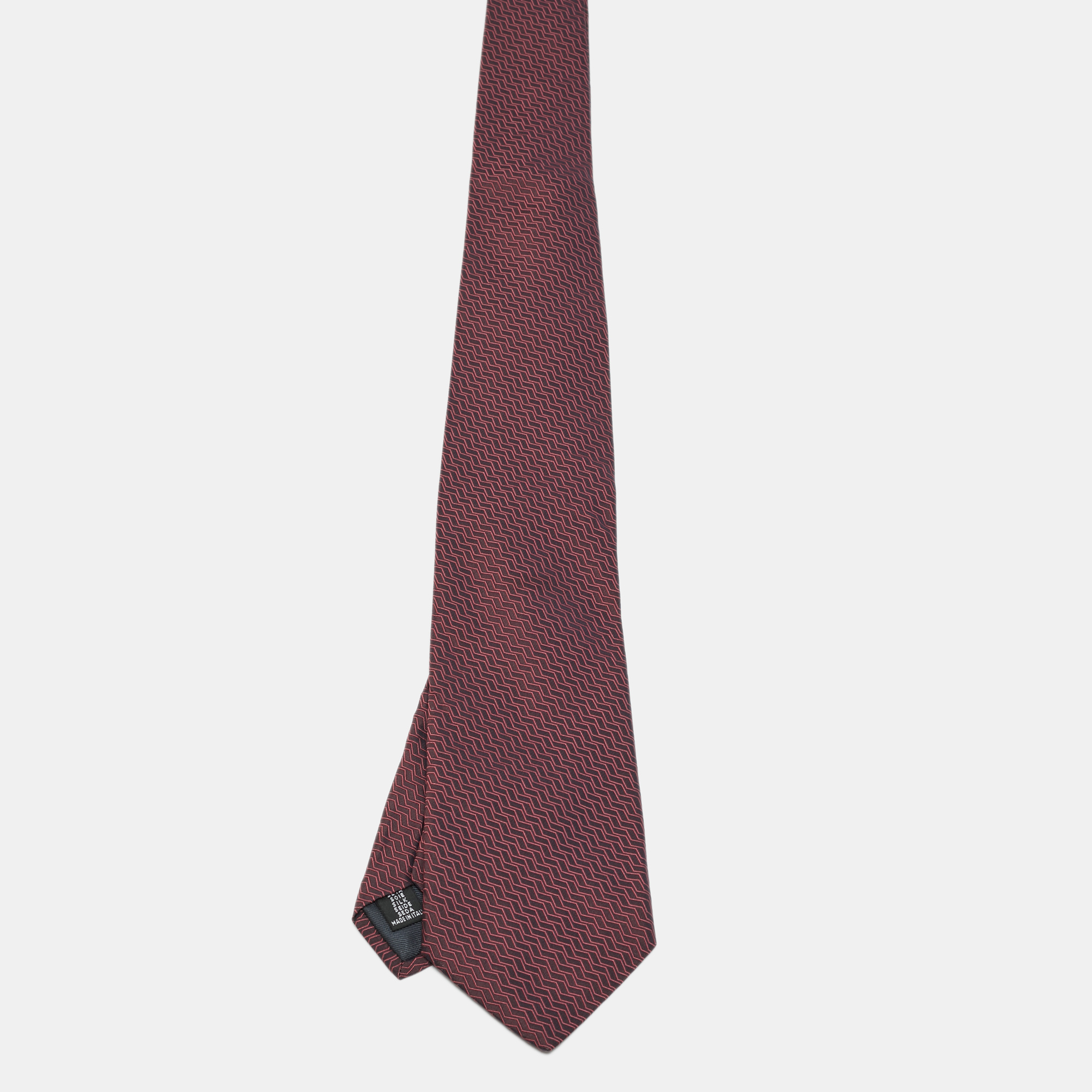 

Gianfranco Ferré Black/Pink Zig Zag Jacquard Silk Classic Tie
